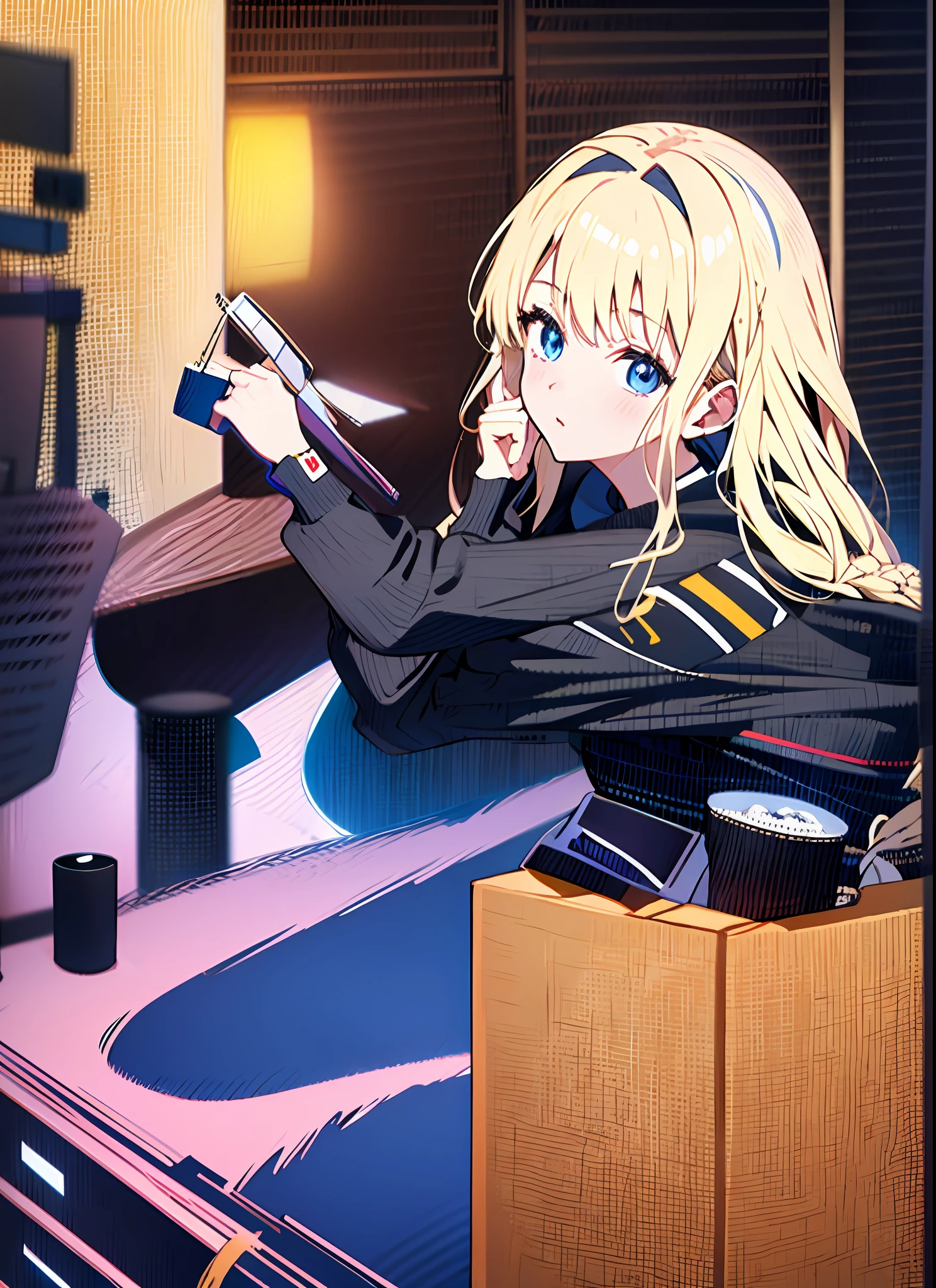 ,university student,hair fulfilled,blonde,4k movie picture,computer,(reality)(colors)