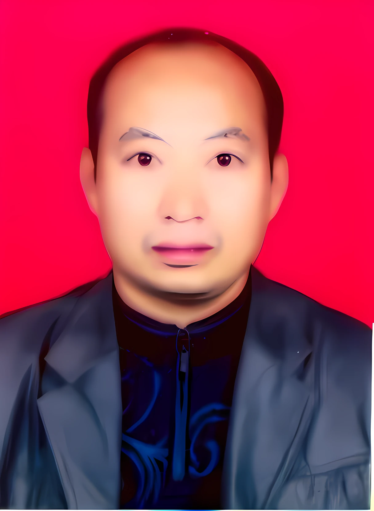 arafed photo of a man in a suit and tie against a red background, phong yintion j - jiang geping, dzung phung dinh, huifeng huang, zeng fanzh, xiang duan, leng jun, guangjian huang, yintion j - jiang geping, xiaofan zhang, donglu yu