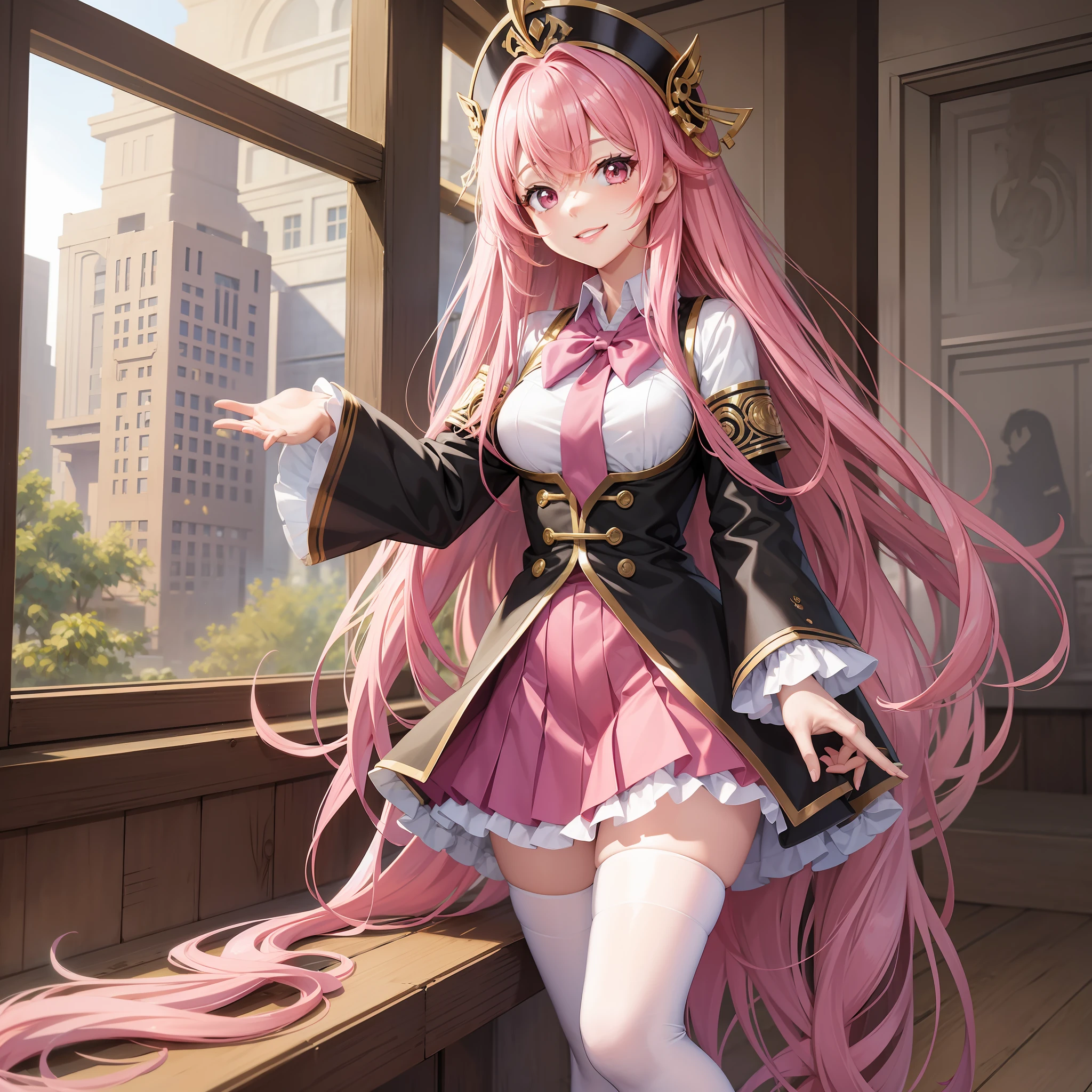 Harem Girl Uniform Smile Best Quality School Masterpiece Long Hair Pink Hair