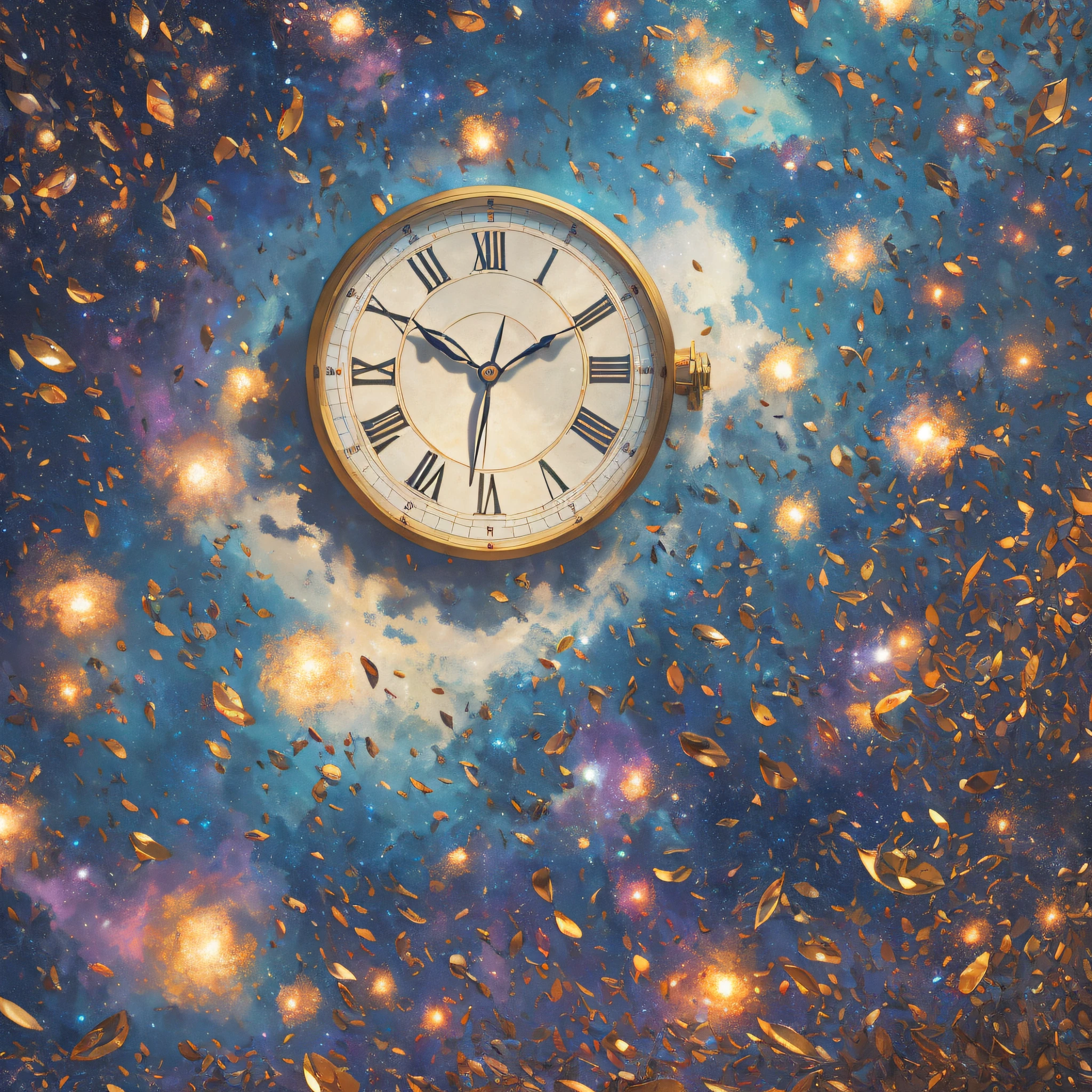 Master works, best picture quality, high detail, super high resolution, 8k resolution, clock, intricate details, universe, ethereal, mysterious, complex environment, brushstrokes, lighting --auto --s2