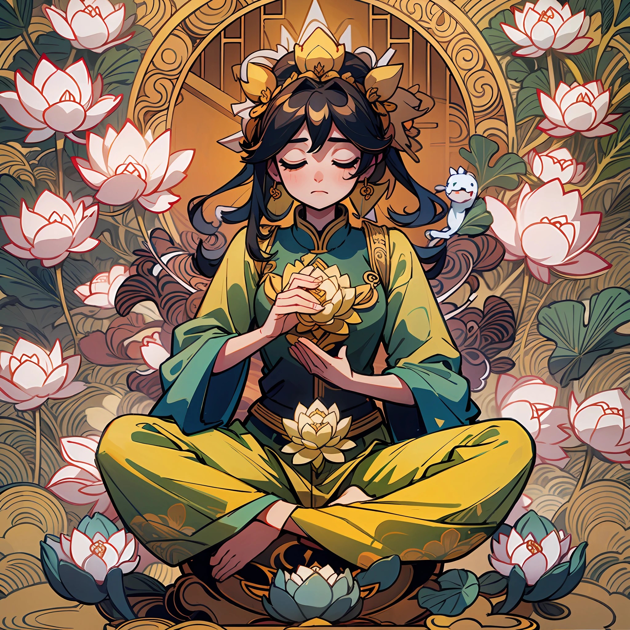 The kind Guanyin sits on a lotus flower --auto --s2