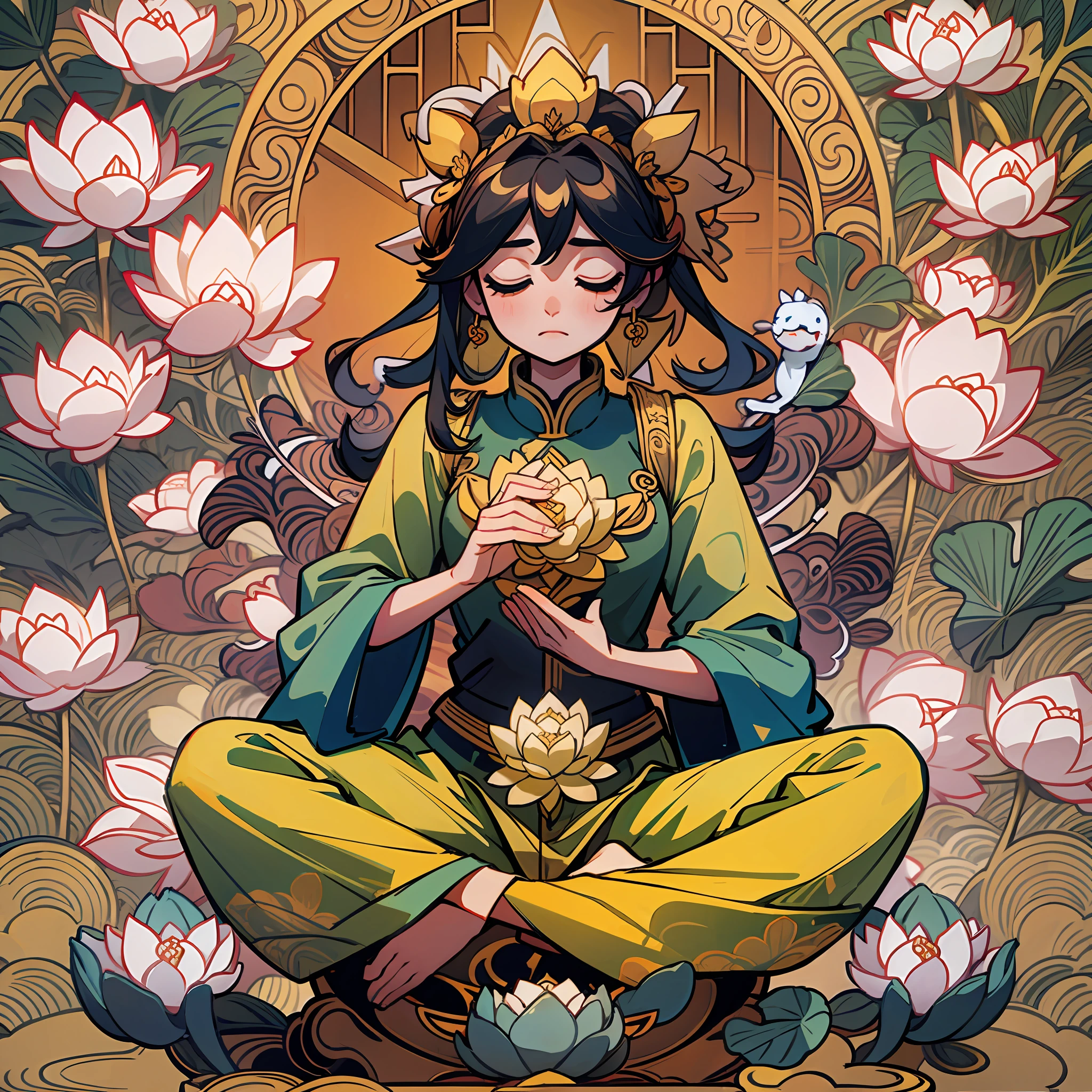 The kind Guanyin sits on a lotus flower --auto --s2