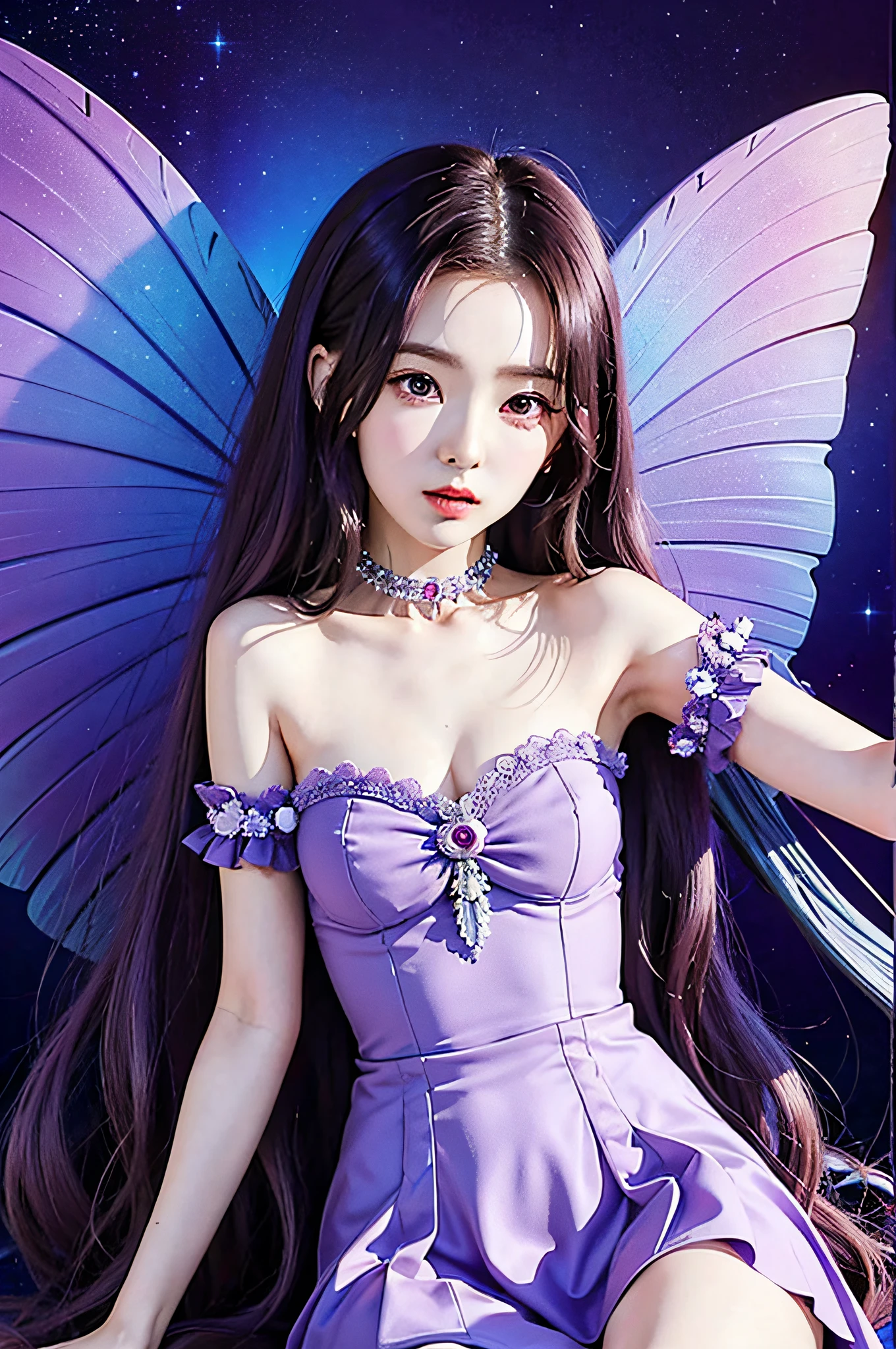 anime girl with long hair and butterfly wings in a purple dress, beautiful fantasy anime, astral fairy, ethereal anime, anime art wallpaper 4 k, anime art wallpaper 4k, anime art wallpaper 8 k, best anime 4k konachan wallpaper, anime style 4 k, anime wallpaper 4 k, anime wallpaper 4k, nightcore, splash art anime 