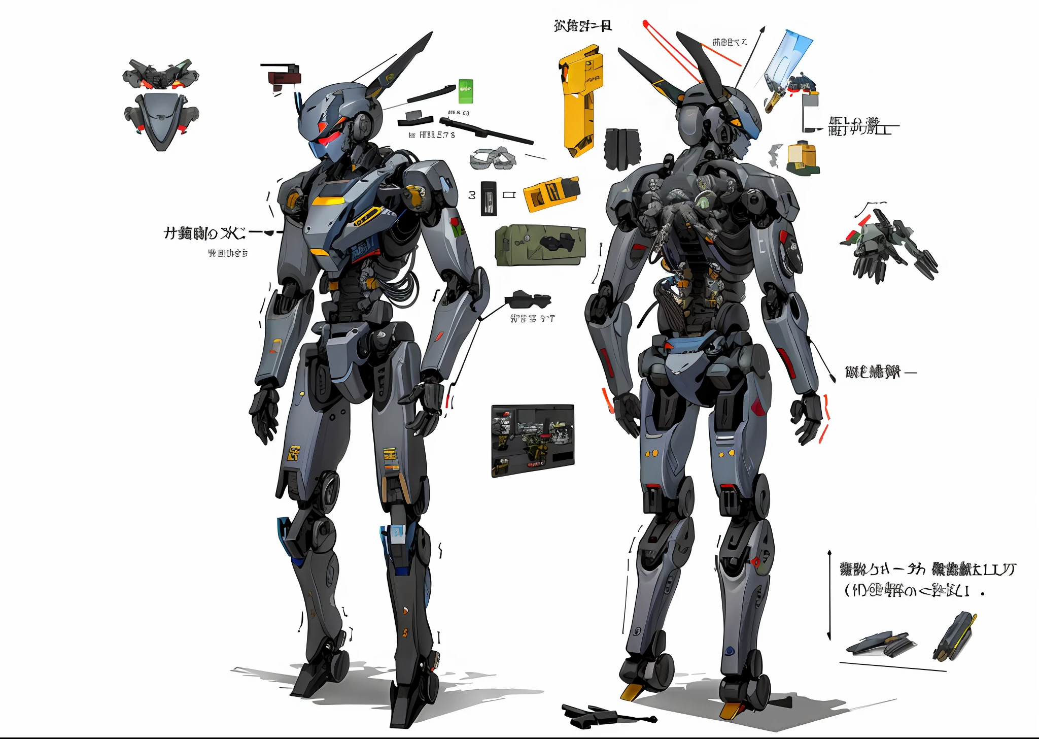 Mechanized police infantry and mecha, super detailed art, full body robot, mechanical block plane split, mecha style, military robot, technology, tough --auto --s2