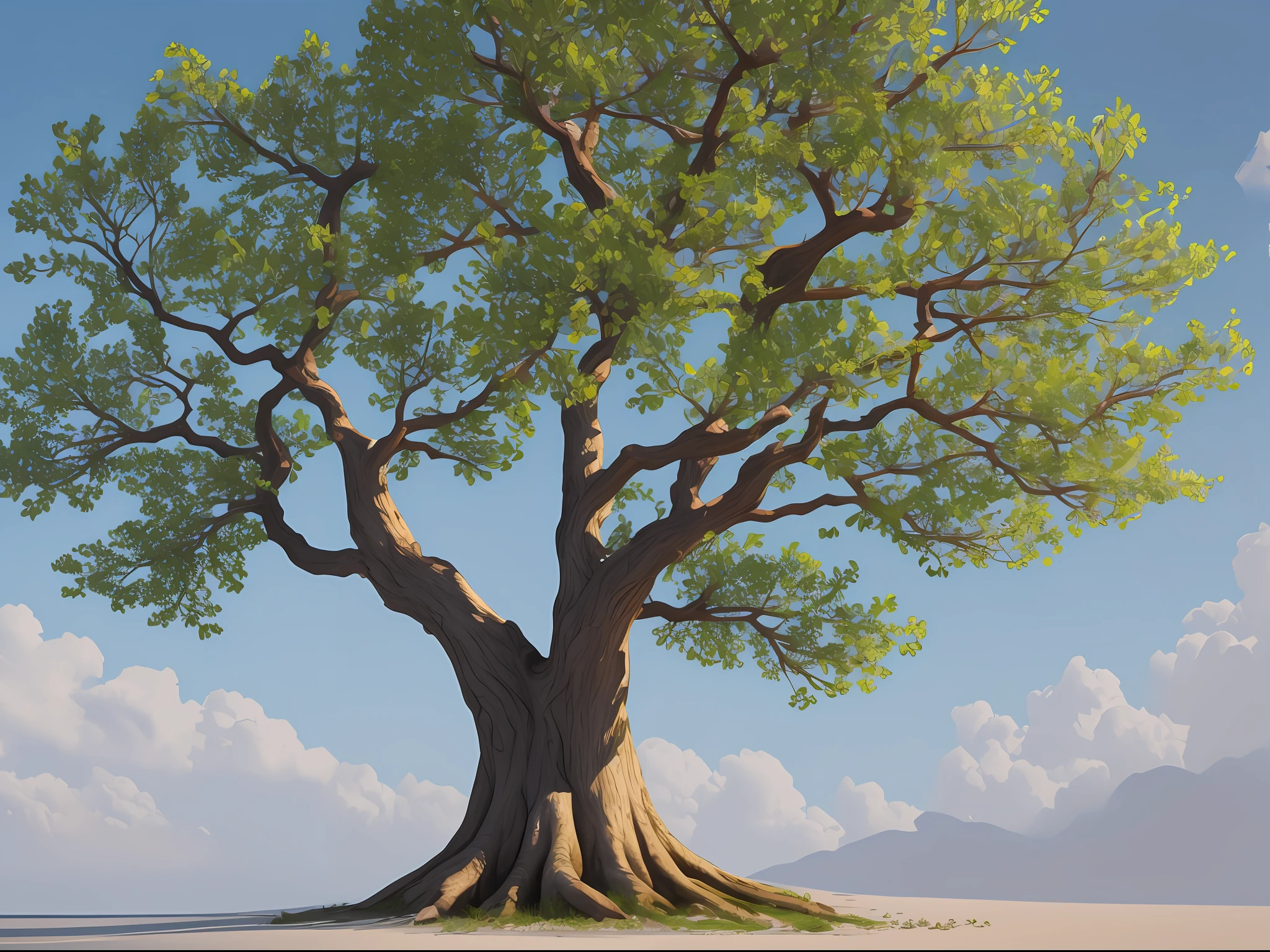 Tree vector with only branches, no leaves or fruits on it, realistic image of only trunk and branches, white background. --auto --s2