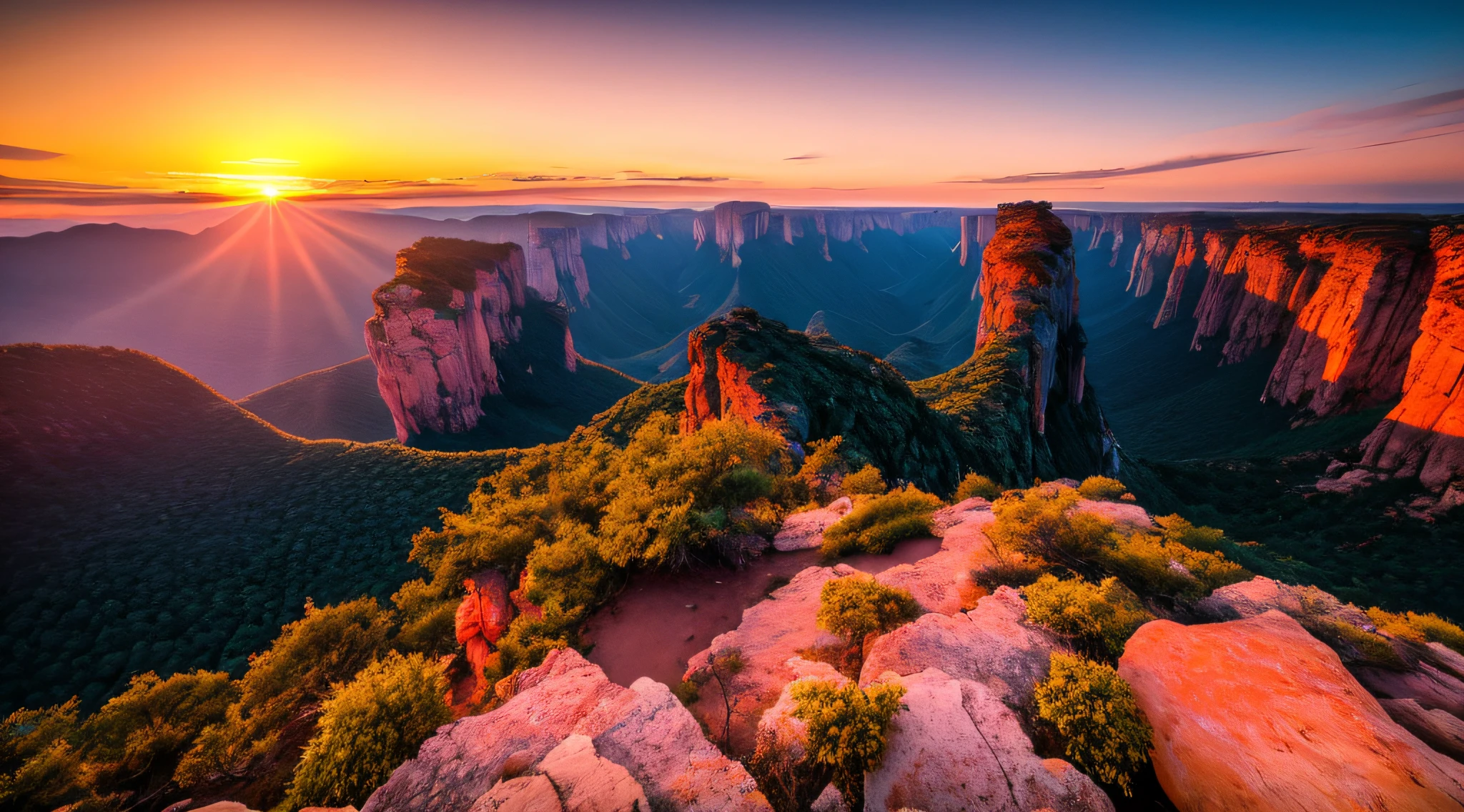 Sunset, evening glow, distant view, realistic, rich colors, gorgeous and colorful, wide-angle lens, shooting in the evening, positive film, naturalistic style, high-definition filming.
