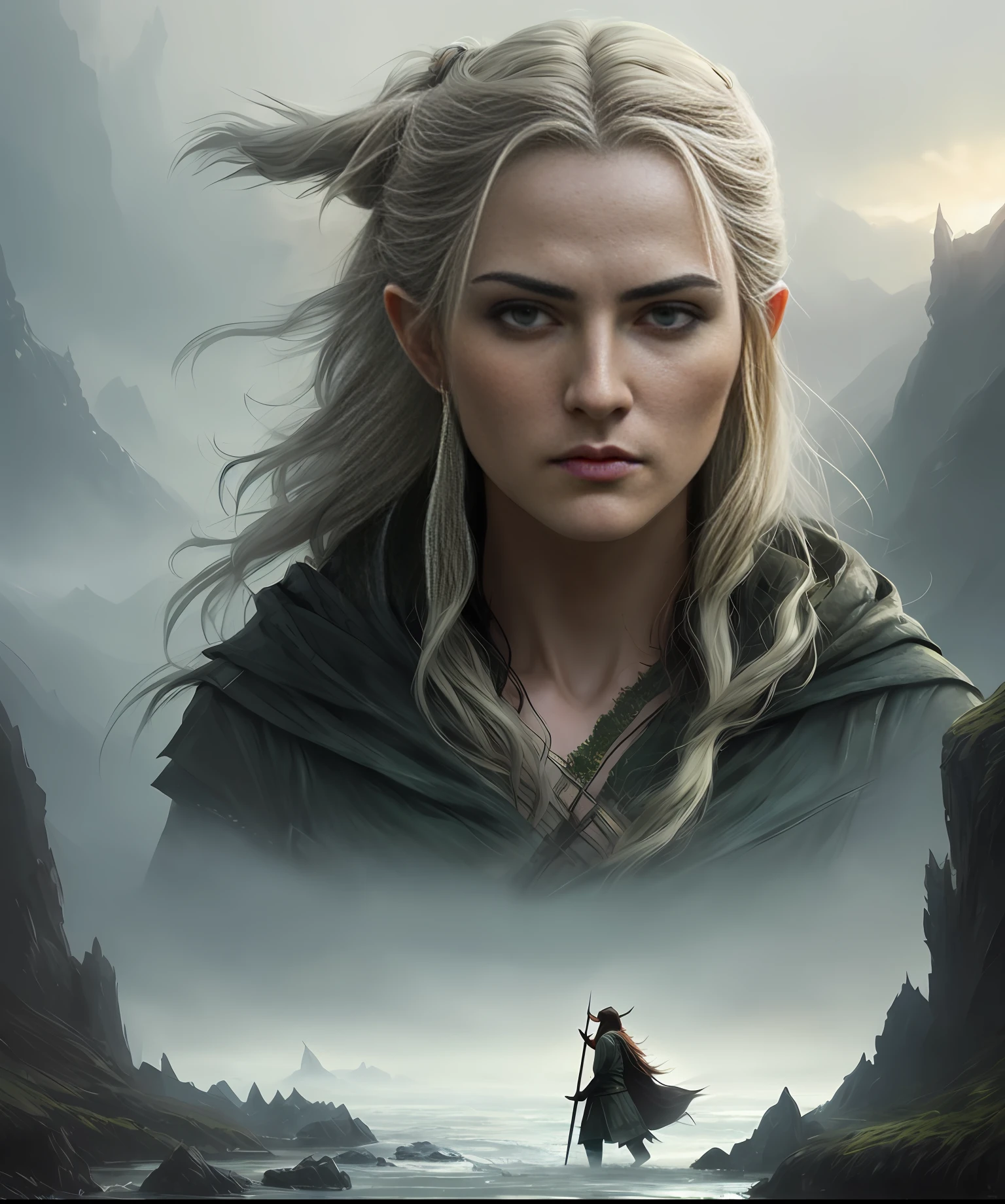 daggers in hend,
High detail RAW color art, animation,
(Orlando Bloom:1.1) as Legolas from LOTR,
((chasing an orcs)), mordor swamp, (elven ears), battle on frozen river
long hair, chase, wooden bow
orcs on background, highdetaled face,
magical atmosphere, (muscle), (detailed skin, skin texture), intricately detailed, fine details, hyperdetailed, raytracing, subsurface scattering, diffused soft lighting, shallow depth of field, by (Oliver Wetter)
Atey Ghailan, by Jeremy Mann, Greg Manchess, Antonio Moro, trending on ArtStation, trending on CGSociety, Intricate, High Detail, Sharp focus, dramatic, photorealistic painting art by midjourney and greg rutkowski, bokeh on background