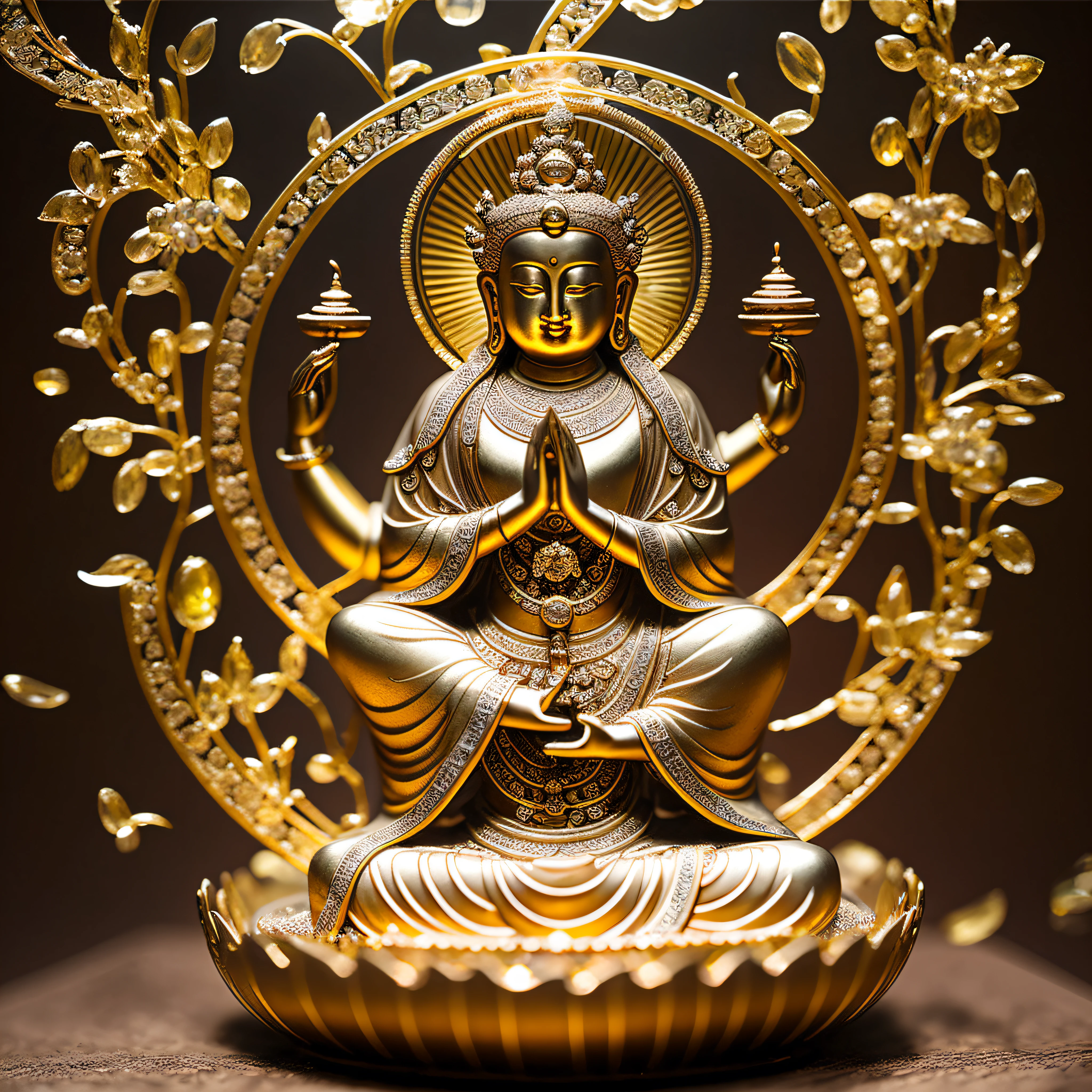 Nanhai Guanyin Bodhisattva, crystal effect, realism, high detail, high quality, high resolution --auto --s2