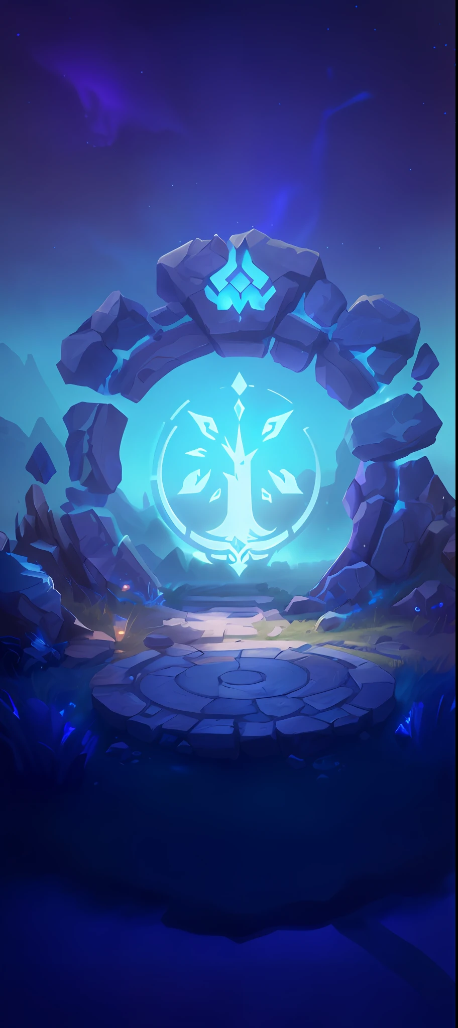 a close up of a cartoon style picture of a portal, odin's stone arena background, heartstone original art style, stunning arcanum backdrop, official splash art, background art, background artwork, arena background, wonderland portal, splash art, splash screen art, blizzard hearthstone concept art, vortex portal banish the elders, magical portal opened, hearthstone concept art, forest portal