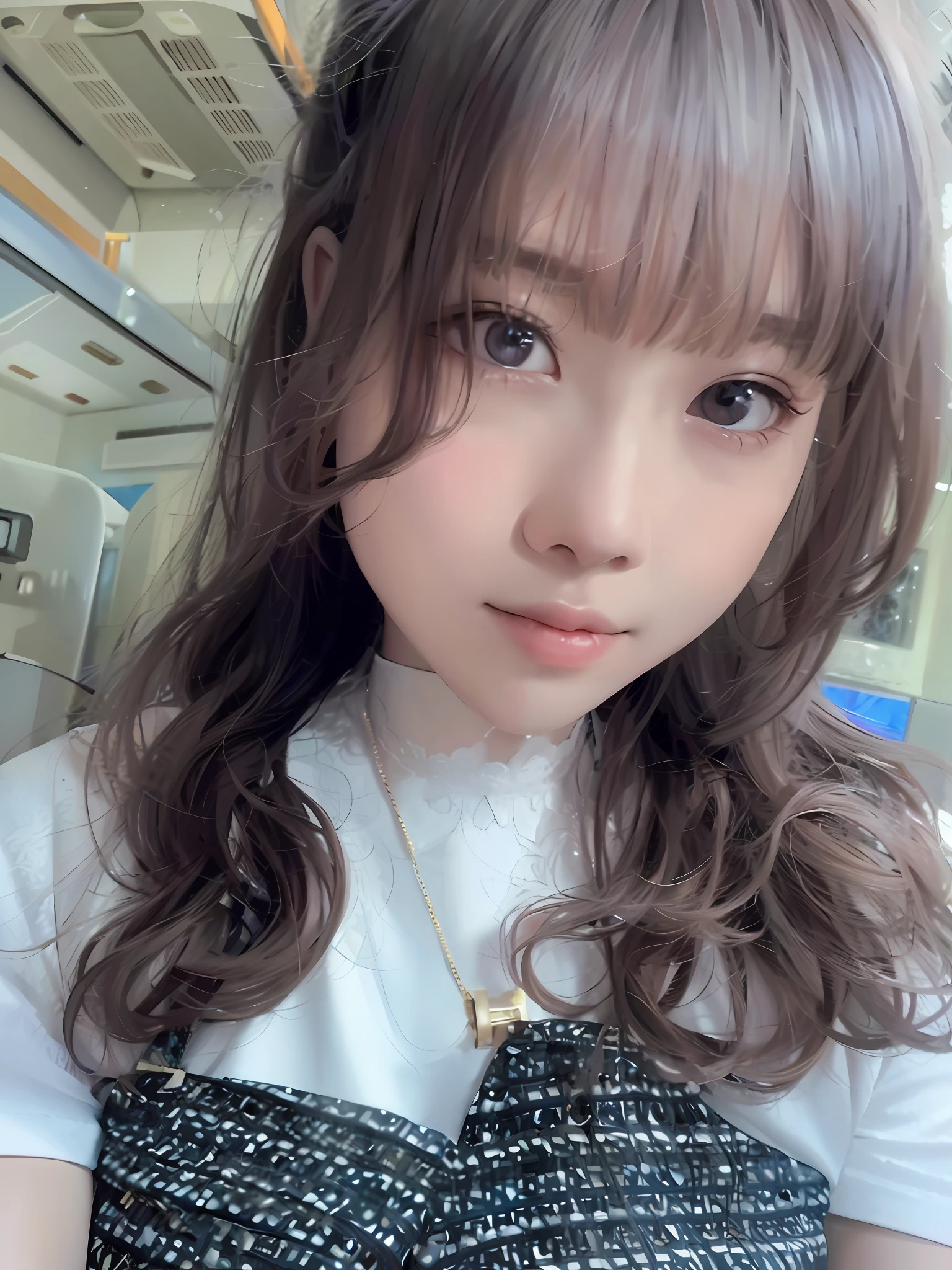 best quality, masterpiece,white hair, gold eyes,white clothes, looking up, upper body,hair strand,Fair skin,side braids