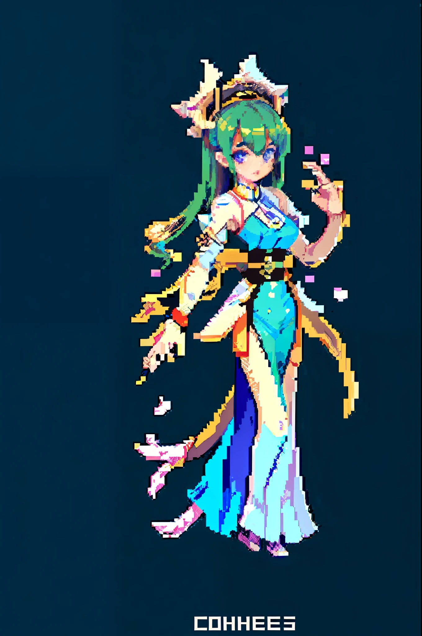 (masterpiece, top quality, best quality), pixel,pixel art,1girl, full body, hanfu,