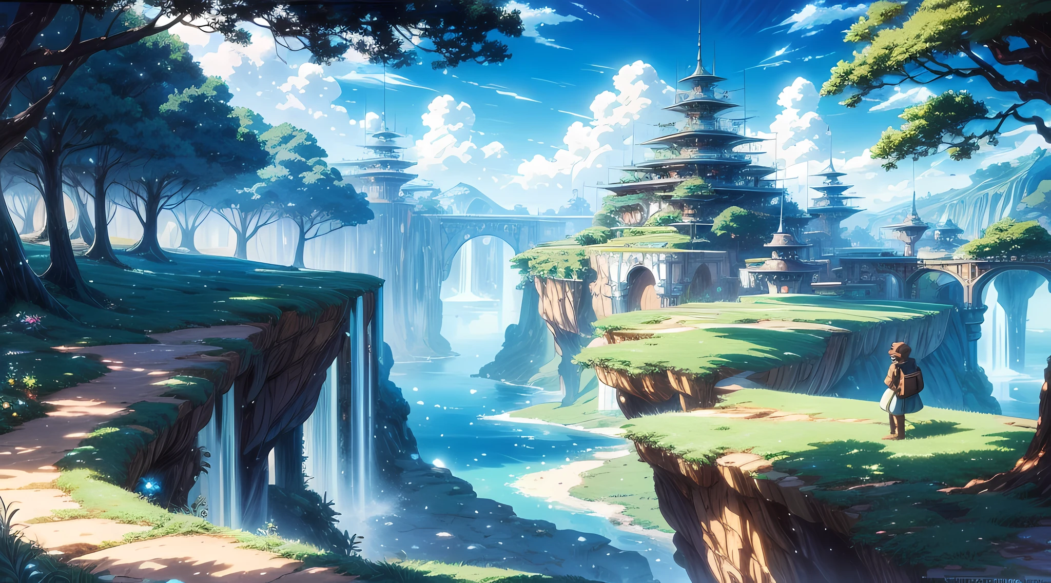 (Best quality),(masterpiece),(ultra detailed),(high detailed),(extremely detailed),anime scenery landscape in the style of Miyazaki Nausicaa Ghibli, by Shinkai Makoto