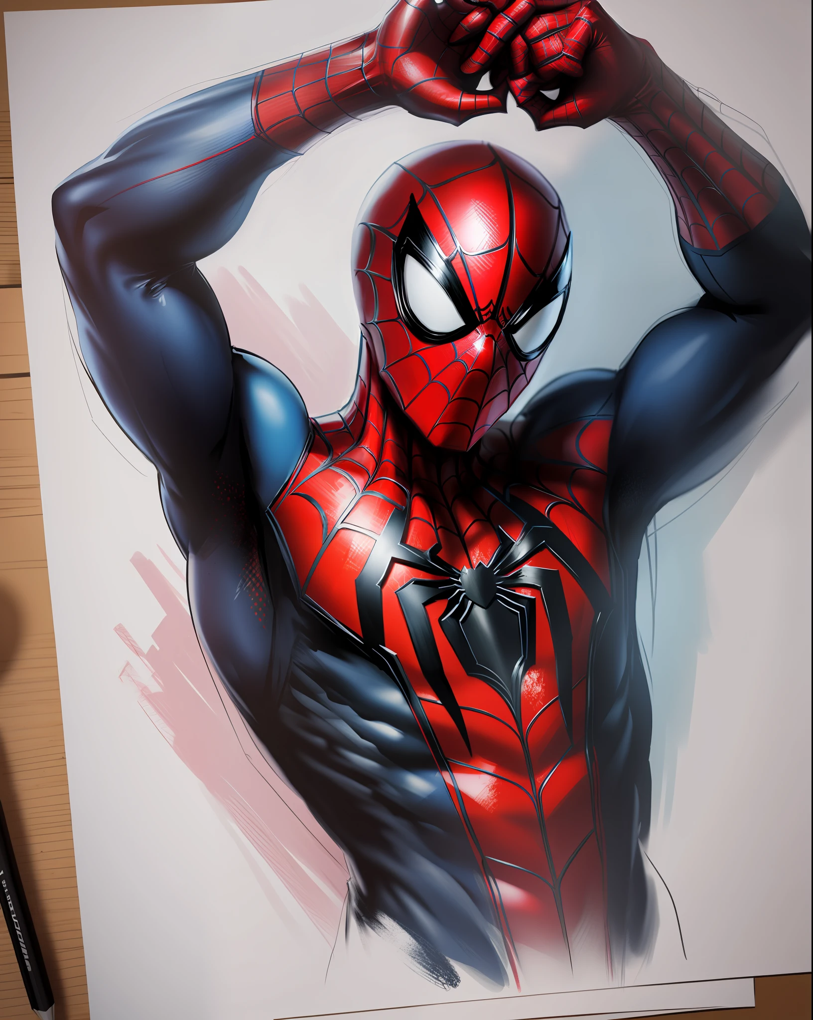 spider man, sketch drawing