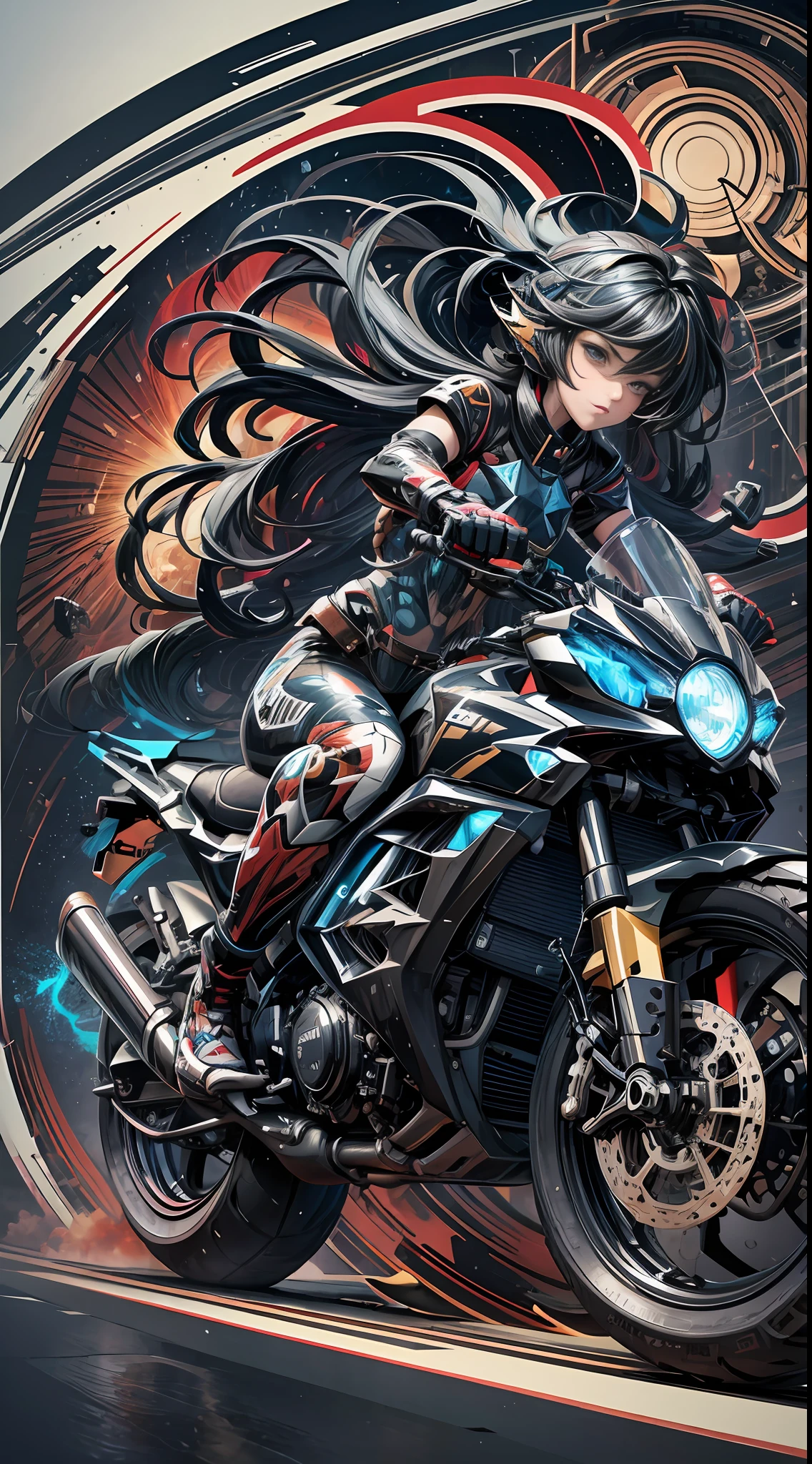 girl, vehicle, cute, lovely,, a comic book panel by John Brown Abercromby , [:anime line art:0.2], Thunder and Elemental and Light and solar themed, epic splash art , rasquache, , abstract, pixel art by Carne Griffiths , [:anime line art:0.2], Crystal and Energy themed, epic splash art , op art, , abstract --auto --s2