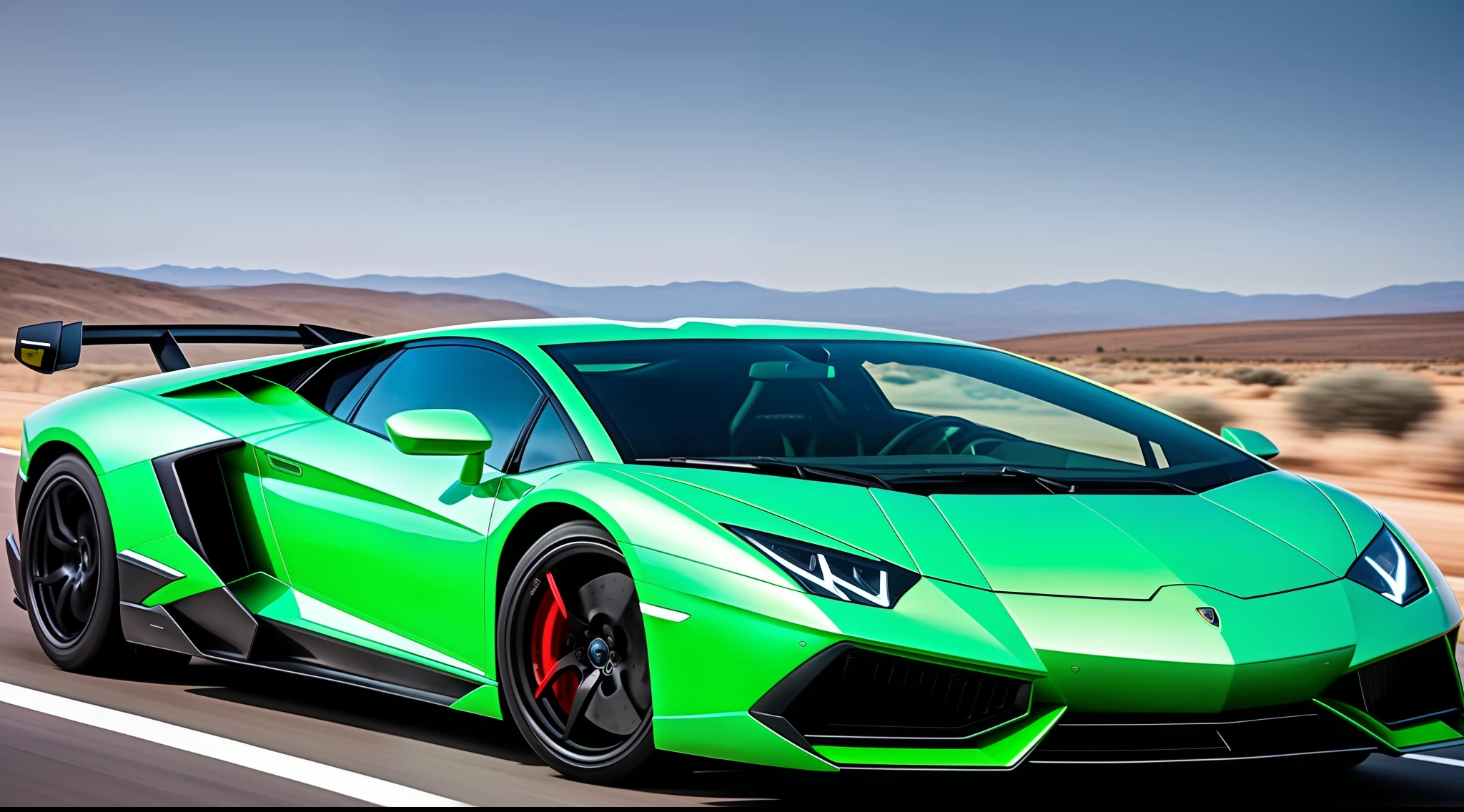 A Lamborghini is speeding