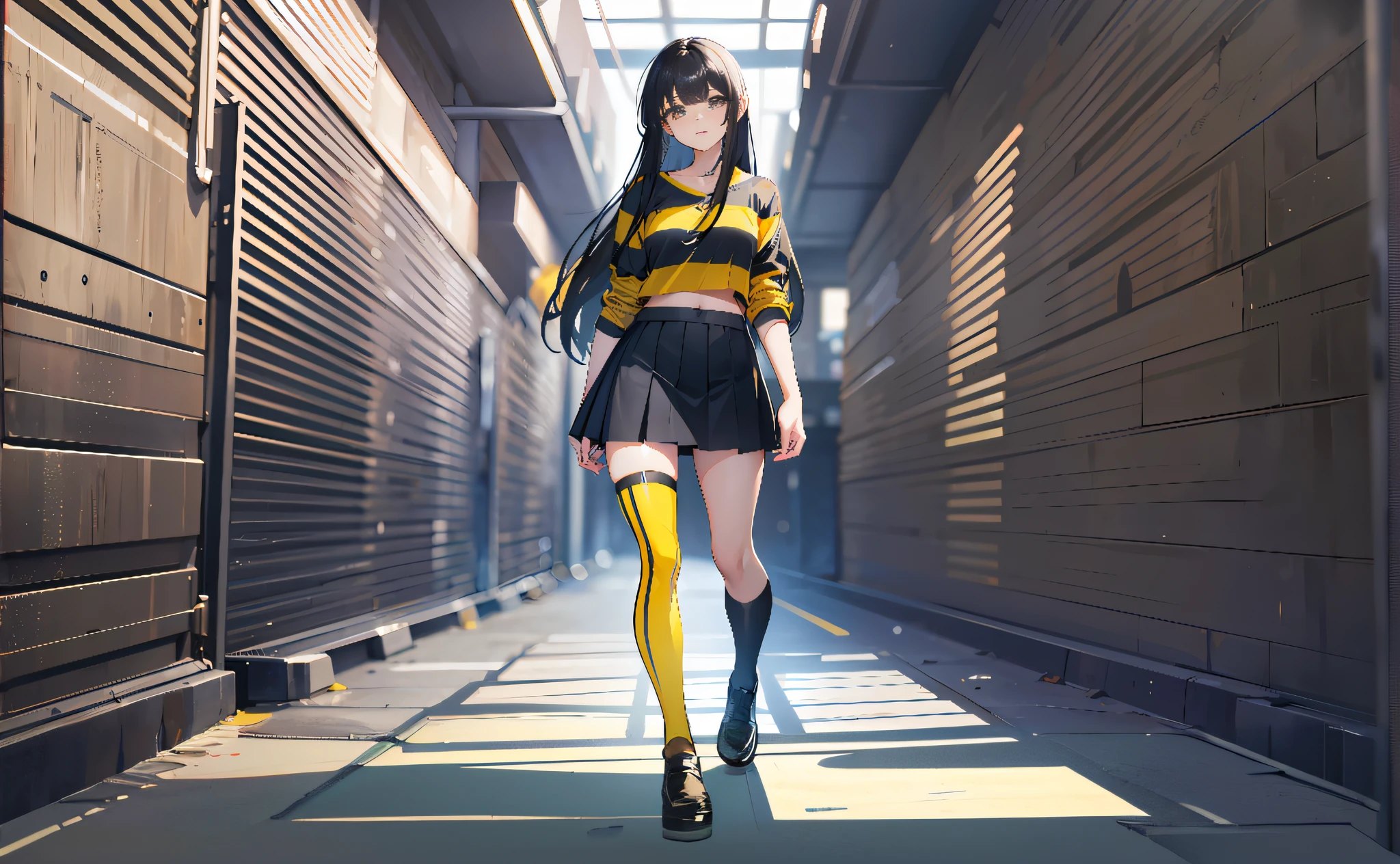 there is a woman walking down a narrow alley way, realistic anime 3 d style, anime style mixed with fujifilm, anime girl in real life, anime girl cosplay, photorealistic anime girl render, anime style 4 k, anime style. 8k, 3 d anime realistic, a hyperrealistic schoolgirl, hyperrealistic schoolgirl, beautiful anime high school girl