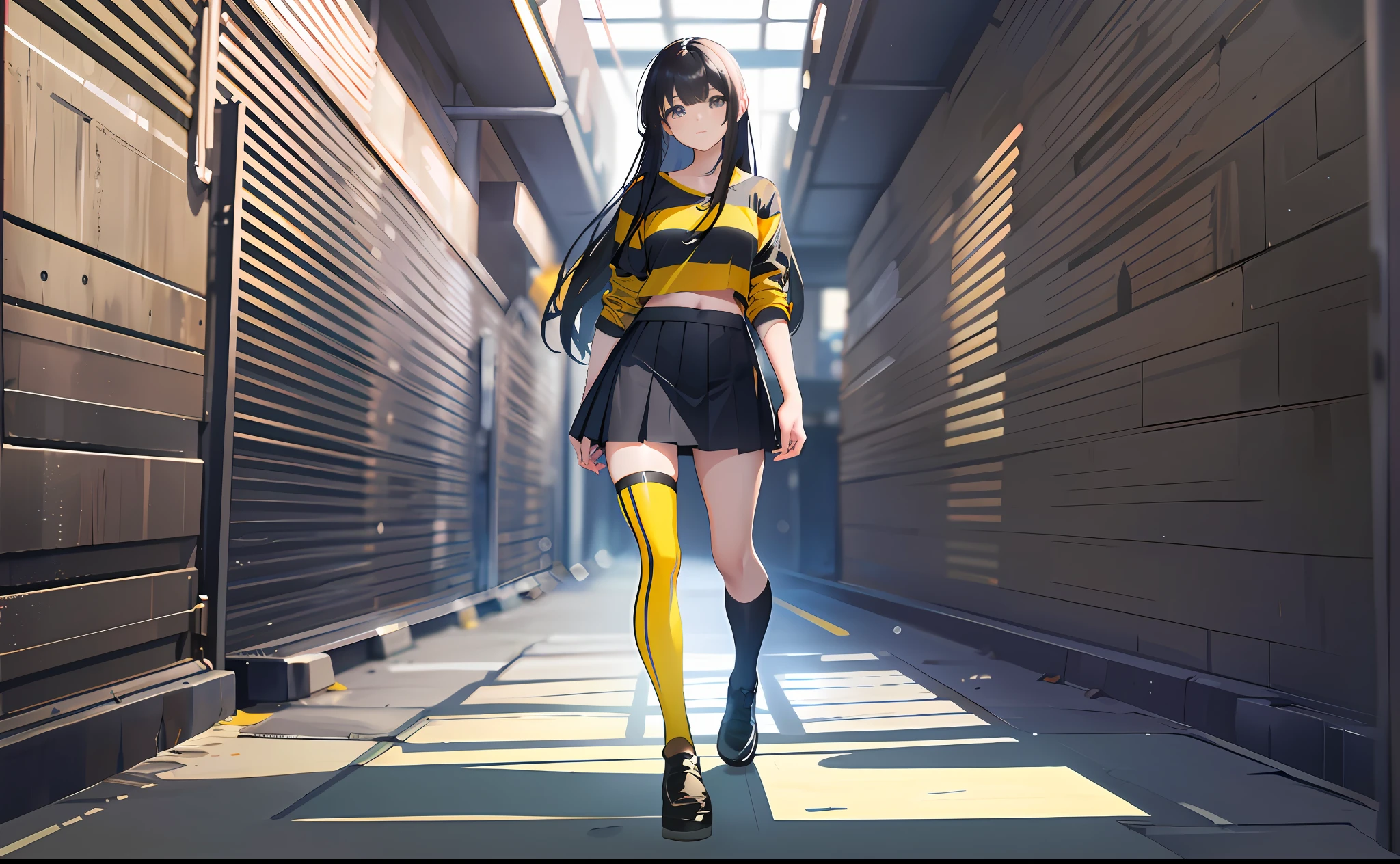 there is a woman walking down a narrow alley way, realistic anime 3 d style, anime style mixed with fujifilm, anime girl in real life, anime girl cosplay, photorealistic anime girl render, anime style 4 k, anime style. 8k, 3 d anime realistic, a hyperrealistic schoolgirl, hyperrealistic schoolgirl, beautiful anime high school girl