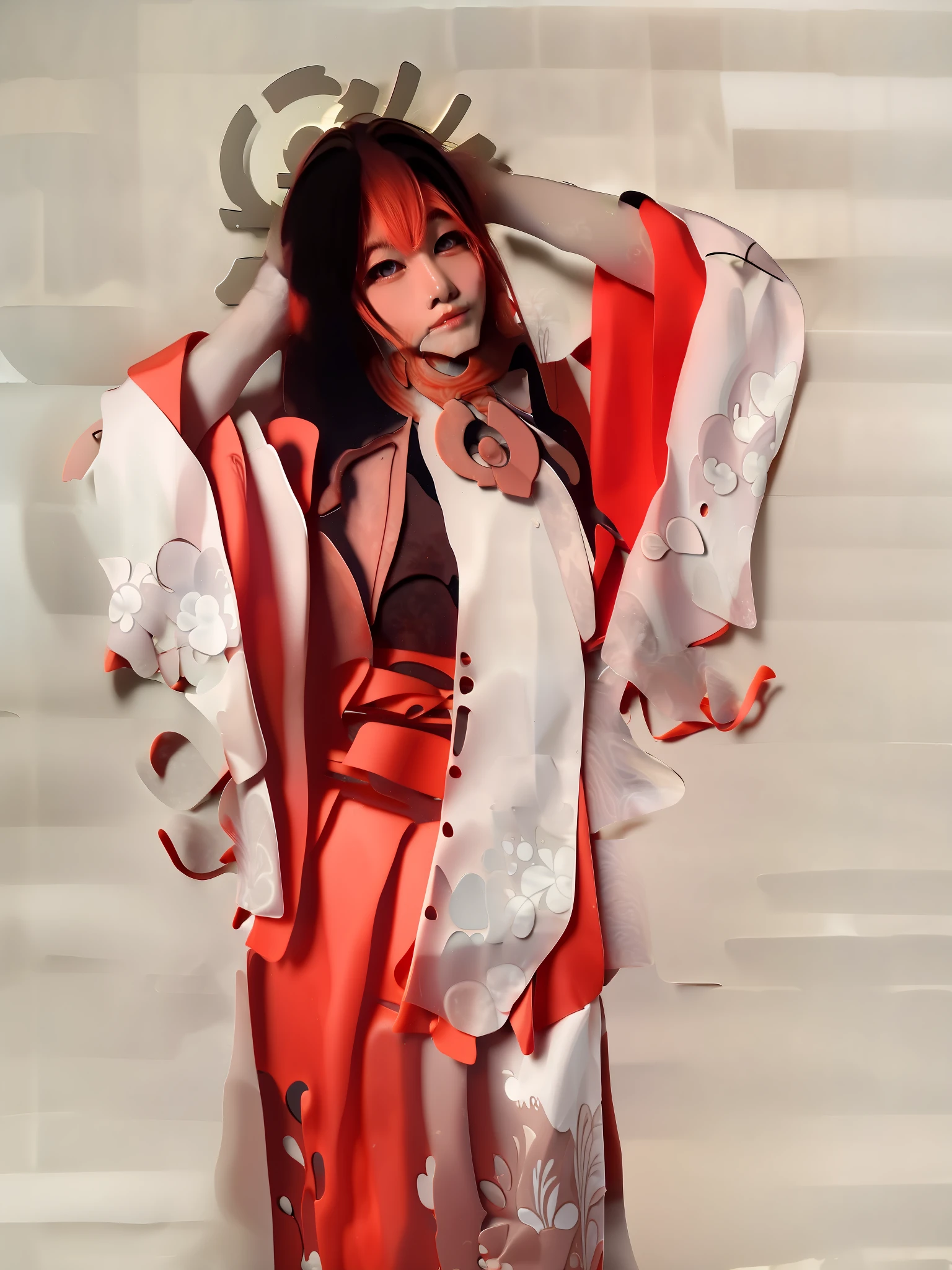 Yae miko genshin realistic Japanese shrine background