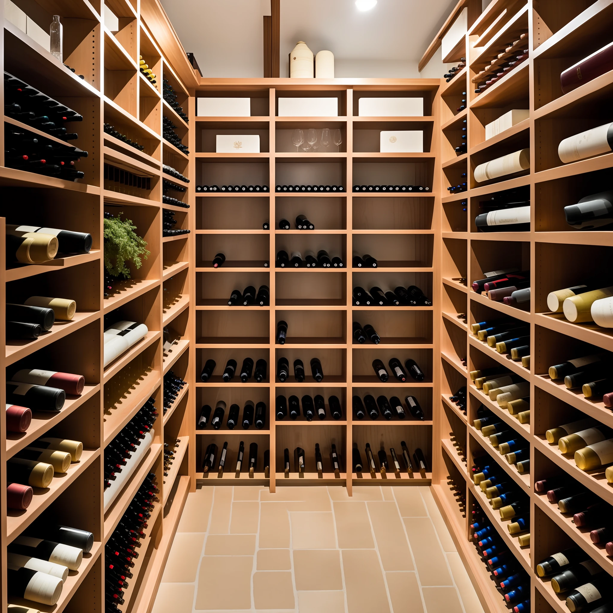 wines in the cellar, clear atmosphere
