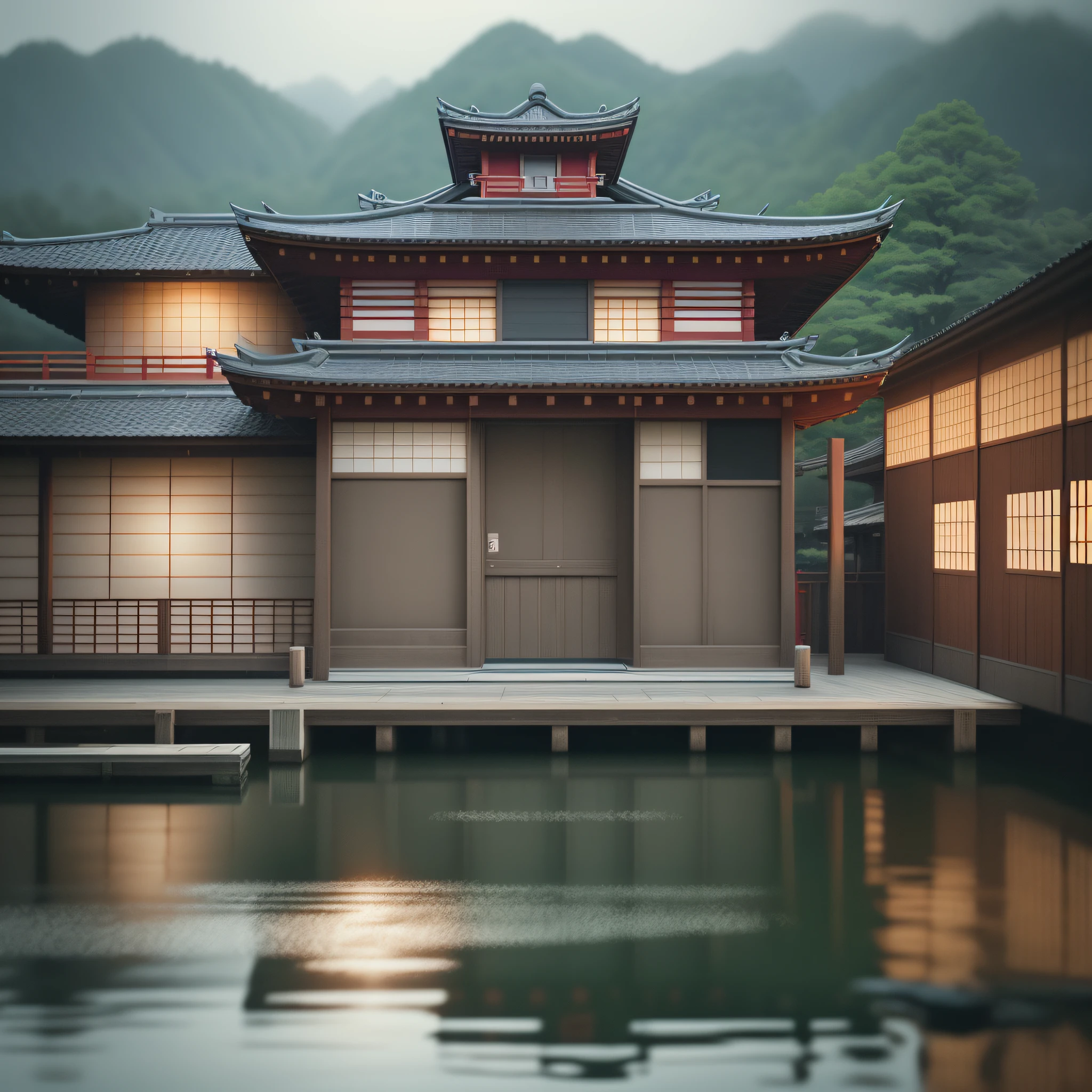Masterpiece, (Super Detailed), Theme, Geisha, Lake, Japanese Castle, Most Quality, Solo Focus, (lean: 1.04), Full Body, Intricate., Lee Jeffries Nikon D850 Film Image Bank 4 cameras kodak portra 400 f1.6 lens rich colors realistic texture hyper realistic cinematic lighting unrealistic engine trends on artstation cinestill 800 (vignette: 1.3), Filmgrain