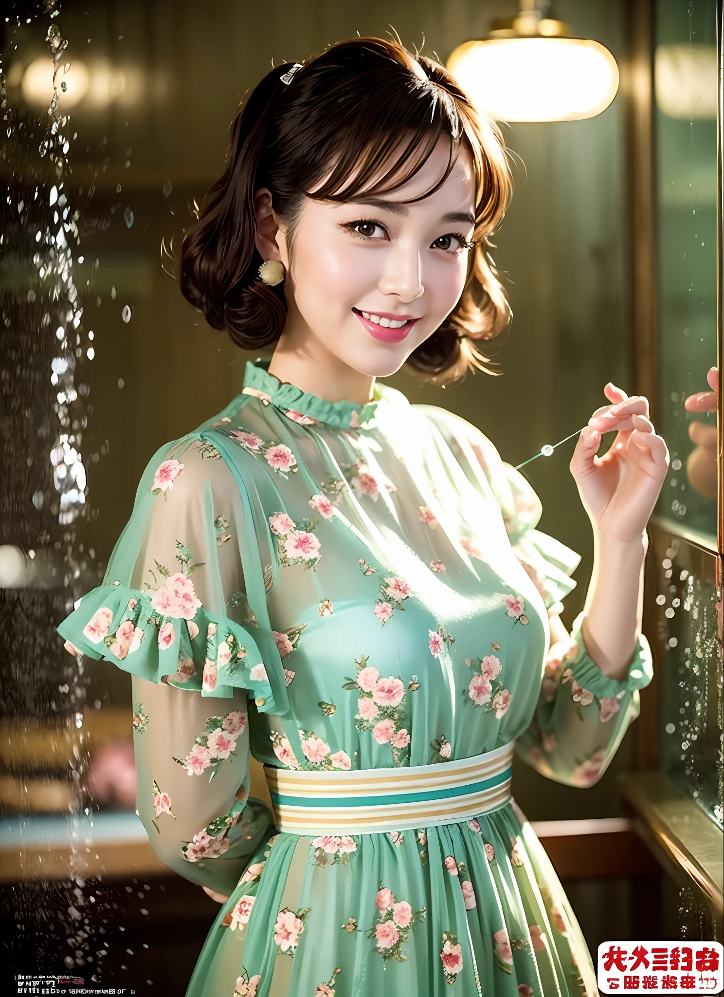 Beautiful woman with Showa retro atmosphere standing in vintage fashion. She wears gorgeous dresses, hairstyles and makeup, giving the impression of stepping back in time to the Showa era. Transparent and ephemeral soap bubbles flutter around her. The woman poses gracefully, smiling and looking at the viewer. Scenery and icons of the Showa era are drawn in the background, giving it a nostalgic and retro atmosphere.
This artwork is produced in the highest quality and meticulously depicts the charm of women and the details of Showa retro fashion. Her elegance, glamour, and the fragility of soap bubbles are realistically reproduced, adding an artistic touch. The effects of light and shadow are skillfully expressed, and the whole work further enhances the atmosphere and aesthetic appeal of the Showa era.
The artwork generated based on this prompt will be a piece that expresses nostalgia and fantasy by combining women and Showa retro elements. It will evoke visual stimulation and aesthetics, and will interest and impress the viewer.