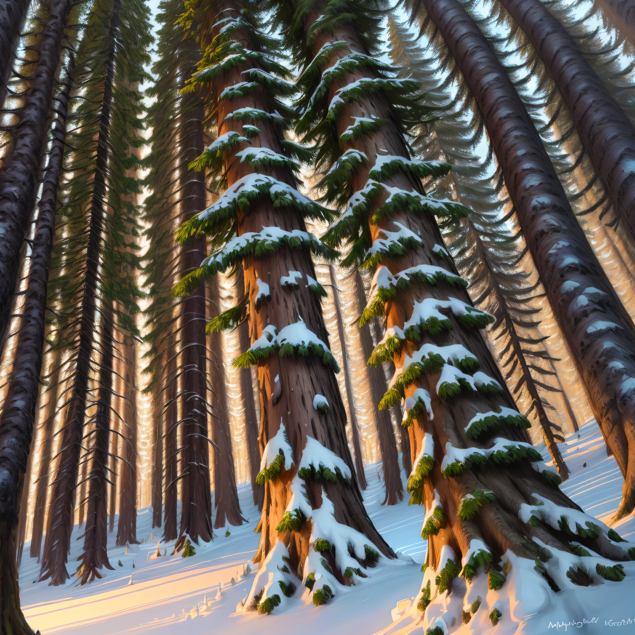 ((A spruce tree)|(A majestic spruce tree)) in a boreal forest, summer, oil painting, hyper-realistic, fantasy style,(by Magali Villeneuve:0.7), artstation, sharp focus, vivid colors.