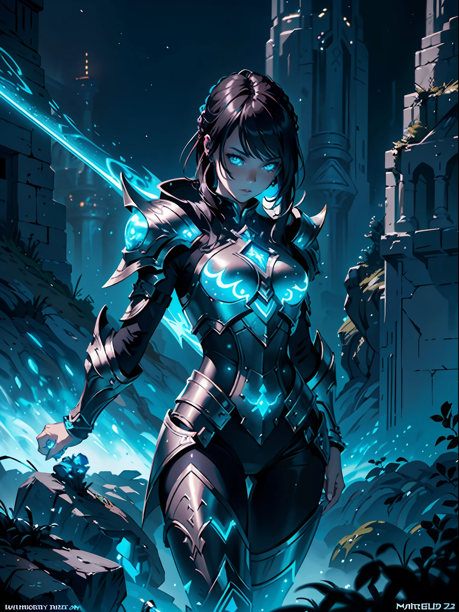 a close up of a woman in armor with glowing lights, epic fantasy digital art style, epic fantasy art style, epic fantasy art style hd, fantasy art behance, detailed digital 2d fantasy art, epic fantasy style art, 4k fantasy art, fantasy paladin woman, epic exquisite character art, epic fantasy character art, digital 2d fantasy art