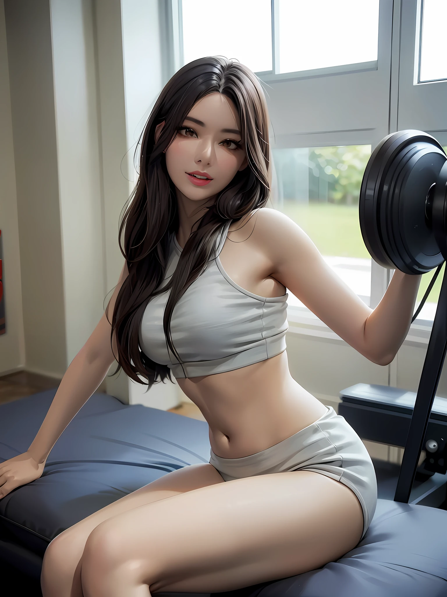 arafed asian woman in a gray bikini posing for a picture, gorgeous young korean woman, korean girl, beautiful south korean woman, beautiful young korean woman, gorgeous chinese model, working out, sporty physique, korean woman, fit girl, jaeyeon nam, photo of slim girl model, shot on canon eos r5, shot on canon eos r 5, attractive sporty physique