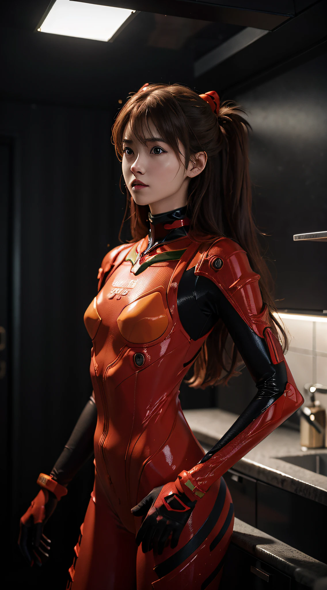 ((Best quality)), ((masterpiece)), (detailed:1.4), 3D, Asuka Langley Soryu，souryuuasukalangley，HDR (High Dynamic Range),Ray Tracing,NVIDIA RTX,Super-Resolution,Unreal 5,Subsurface scattering,PBR Texturing,Post-processing,Anisotropic Filtering,Depth-of-field,Maximum clarity and sharpness,Multi-layered textures,Albedo and Specular maps,Surface shading,Accurate simulation of light-material interaction,Perfect proportions,Octane Render,Two-tone lighting,Wide aperture,Low ISO,White balance,Rule of thirds,8K RAW,
