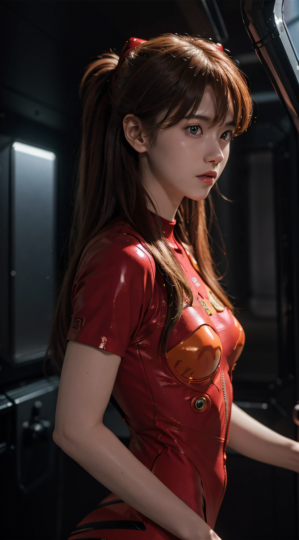 ((Best quality)), ((masterpiece)), (detailed:1.4), 3D, Asuka Langley Soryu,souryuuasukalangley,HDR (High Dynamic Range),Ray Tracing,NVIDIA RTX,Super-Resolution,Unreal 5,Subsurface scattering,PBR Texturing,Post-processing,Anisotropic Filtering,Depth-of-field,Maximum clarity and sharpness,Multi-layered textures,Albedo and Specular maps,Surface shading,Accurate simulation of light-material interaction,Perfect proportions,Octane Render,Two-tone lighting,Wide aperture,Low ISO,White balance,Rule of thirds,8K RAW,