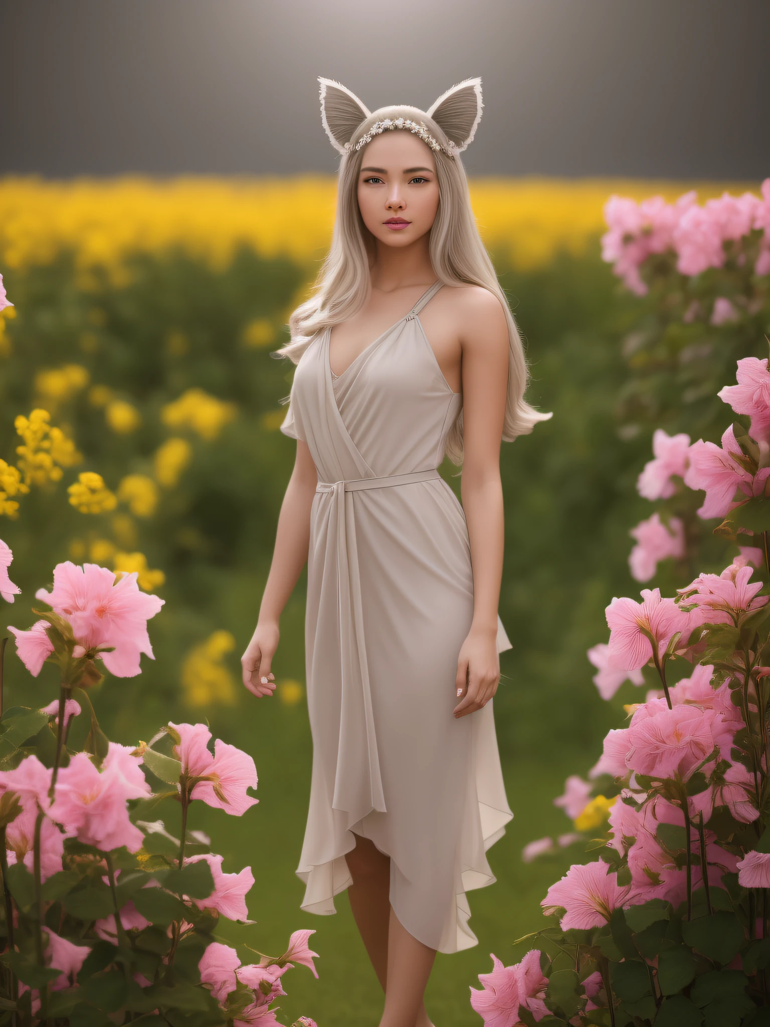 photography, realistic, concept art, v.51, 8k, 4d cinema, 8k, realistic, smooth, hd, Behance hd, symmetries ratio. center, original, fashion lookbook, grain, cinematic, full body, many flowers, portrait, wes anderson style, astronaut, pose in studio, smooth face, beautiful eye, great nose, ears, good looking, good arms, beautiful black eyes, milk beige bioluminescent, 8 life-size, 8k Resolution, human hands, curiously complete, elegant, brand, black skin, hyper-realistic, amaryllis, rose, blossom, canola, pastel tone, summer, a half body without a finger, short hair, mars, bird eye level, canon1dx, directed by tarantino, 16:9.,-- style raw.