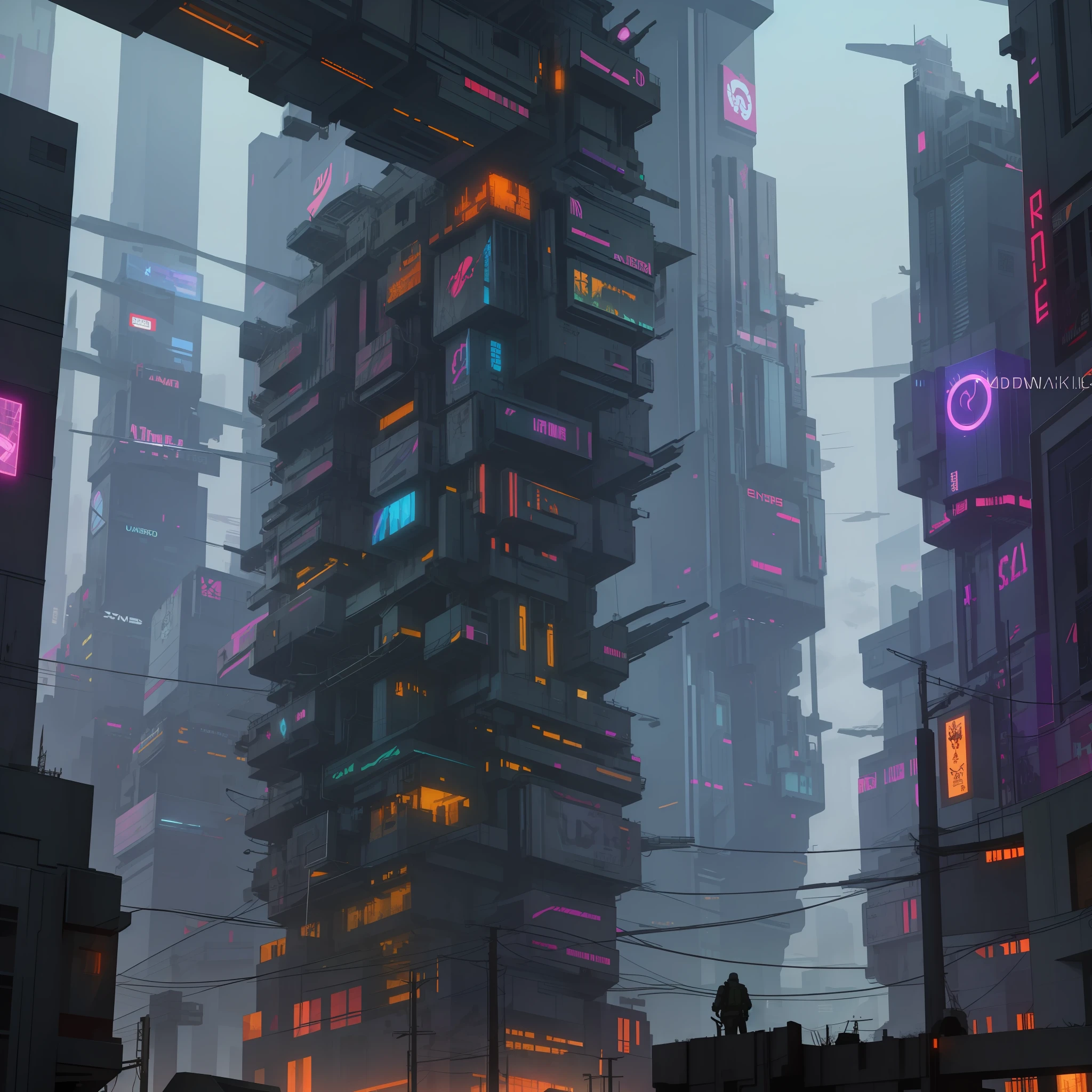 dynamic lighting, cityscape, cyberpunk