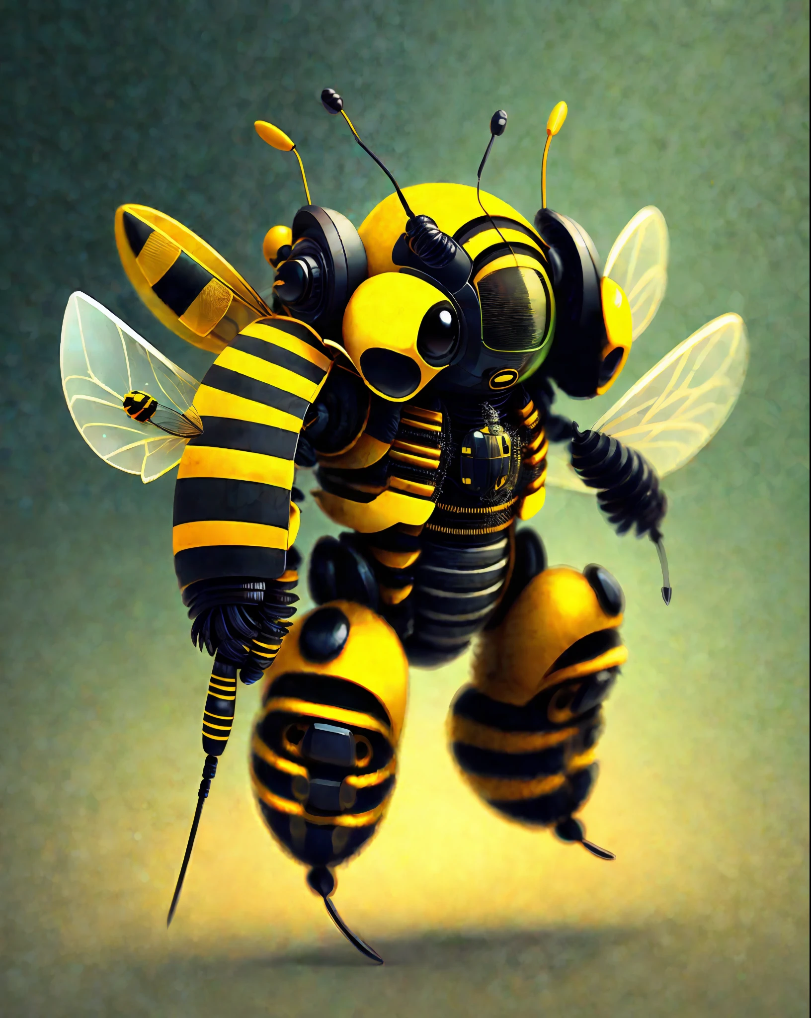 Cyber bee with weapon