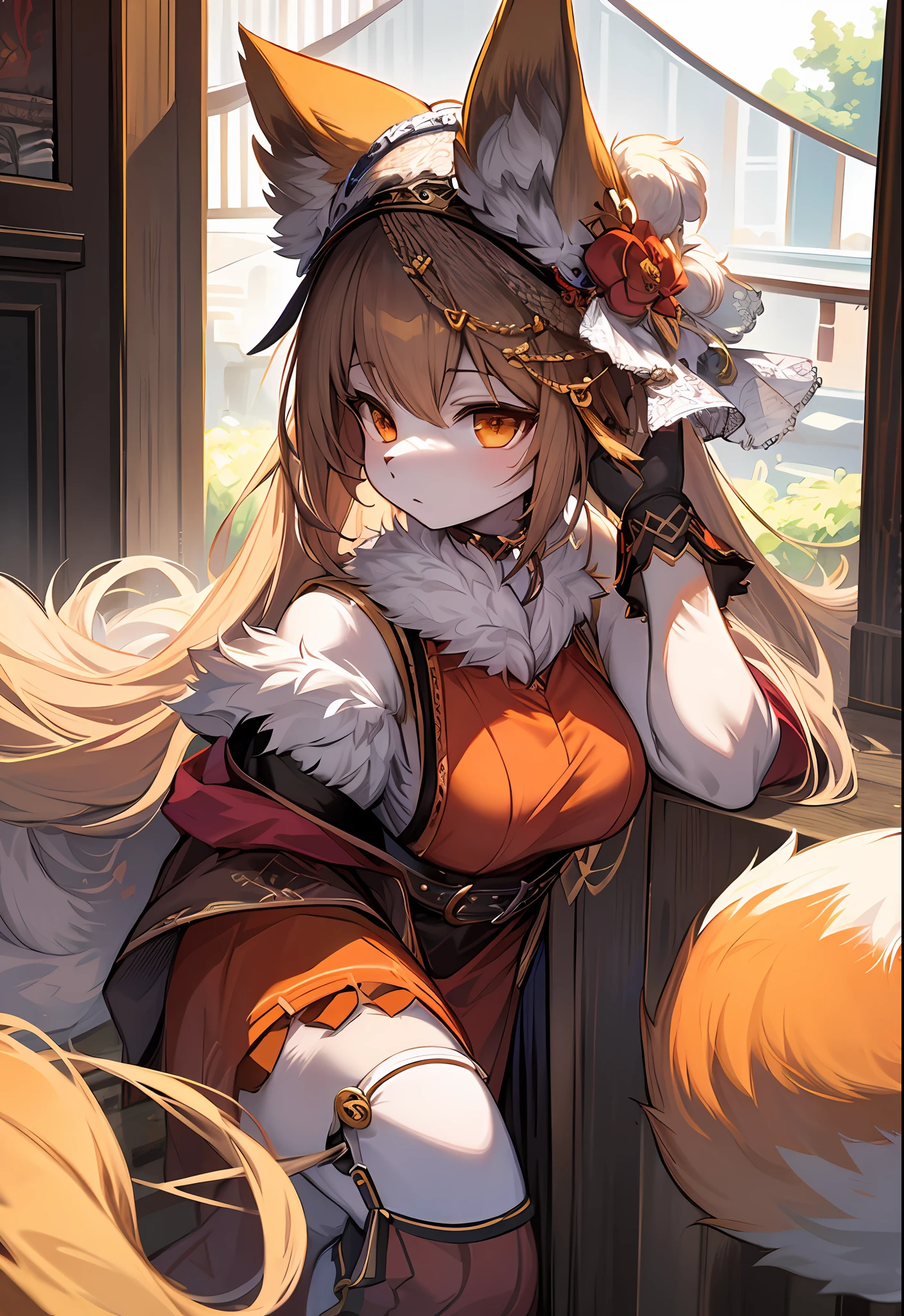 1girl, furry female, kitsune, masterpiece, \: