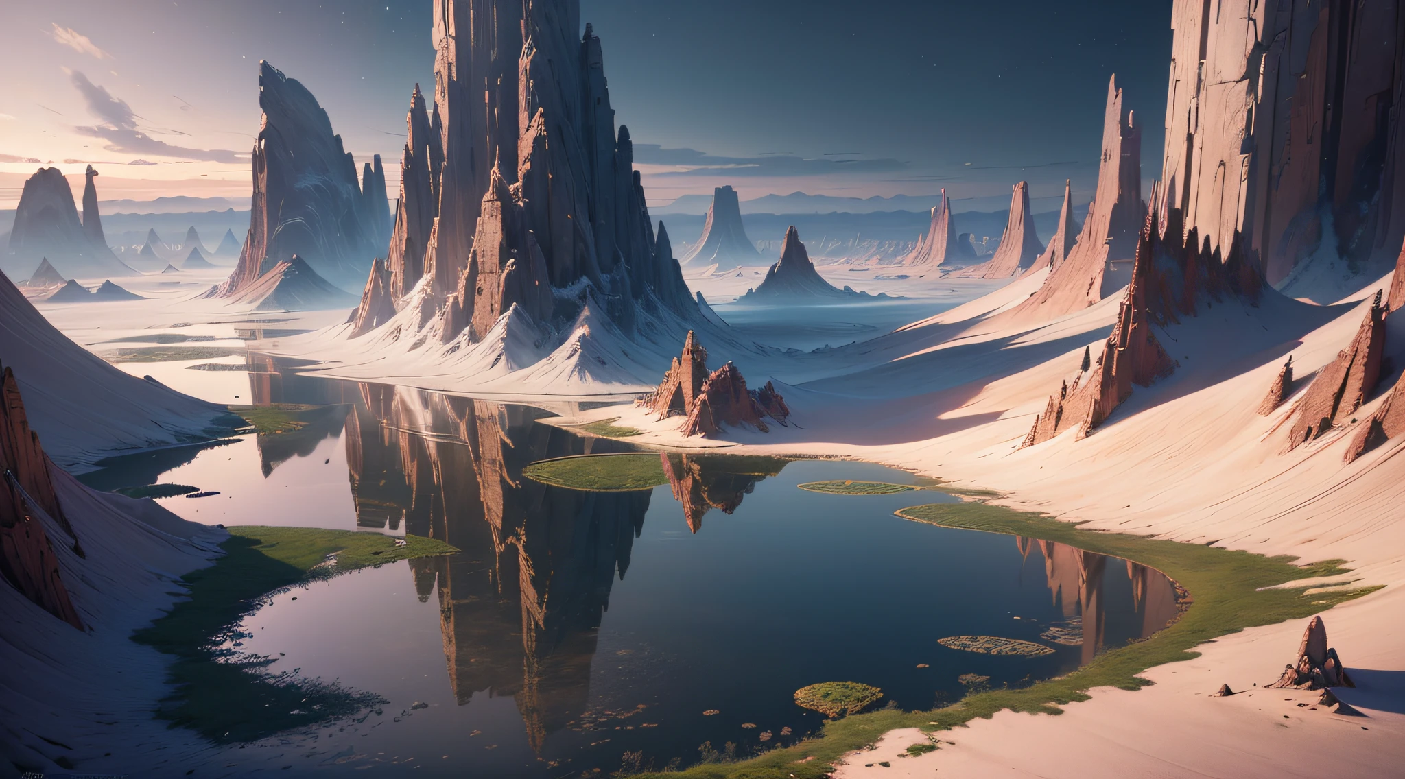 (extremely detailed CG unity 8k wallpaper,masterpiece, best quality, ultra-detailed),(best illumination, best shadow, an extremely delicate and beautiful),standing alone in an otherworldly landscape,floating,soft light,texture+brush,wide shot,high resolution,nighttime scene, somber and mysterious tone. --auto --s2