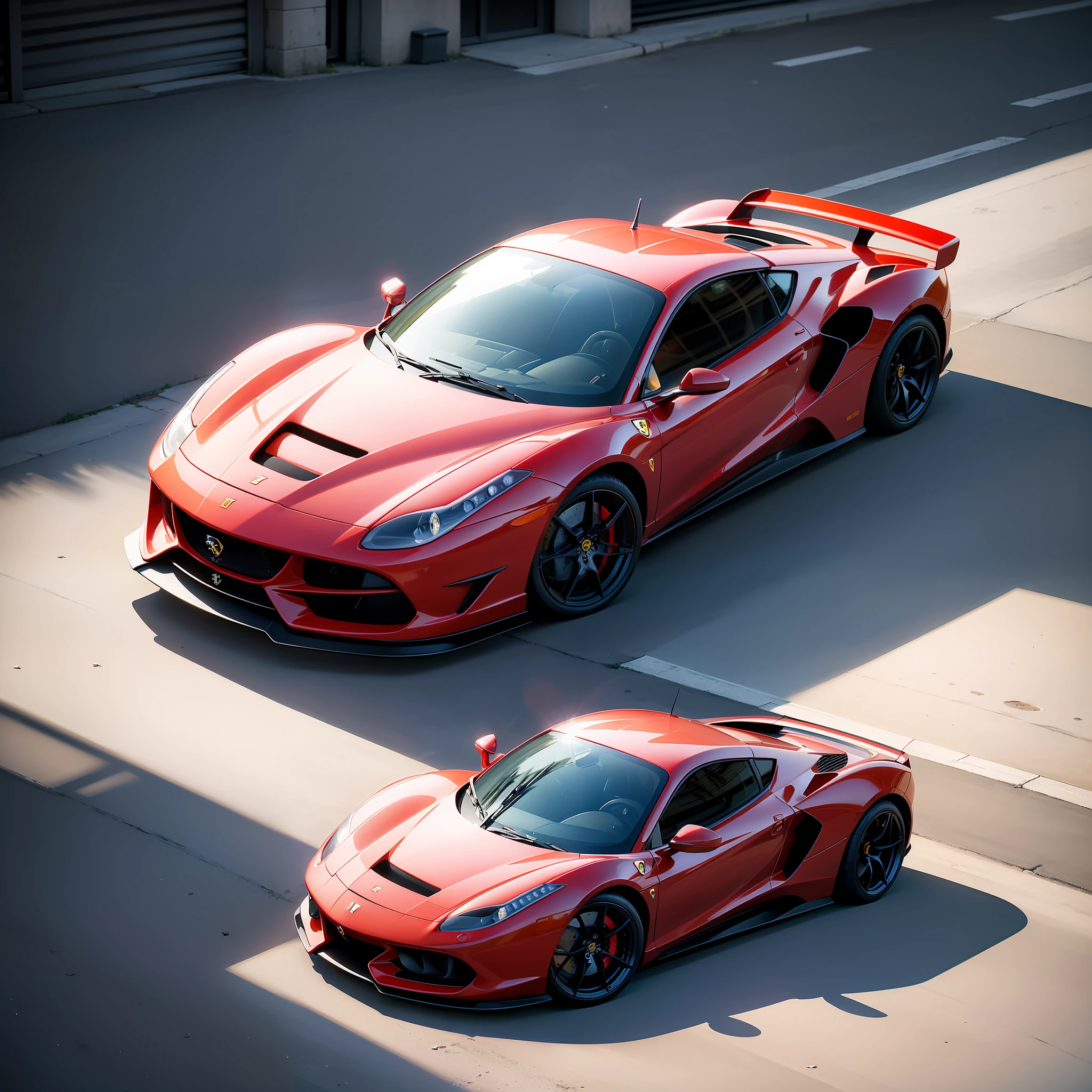 Realistic photograph of Britney Spears next to 1 red Ferrari on the streets of Miami. (a masterpiece, the best quality, with a dynamic style, empty street, vibrant colors, bright sunlight) + (cinematic background, vector work, realism, UHD, 8k, 16k)