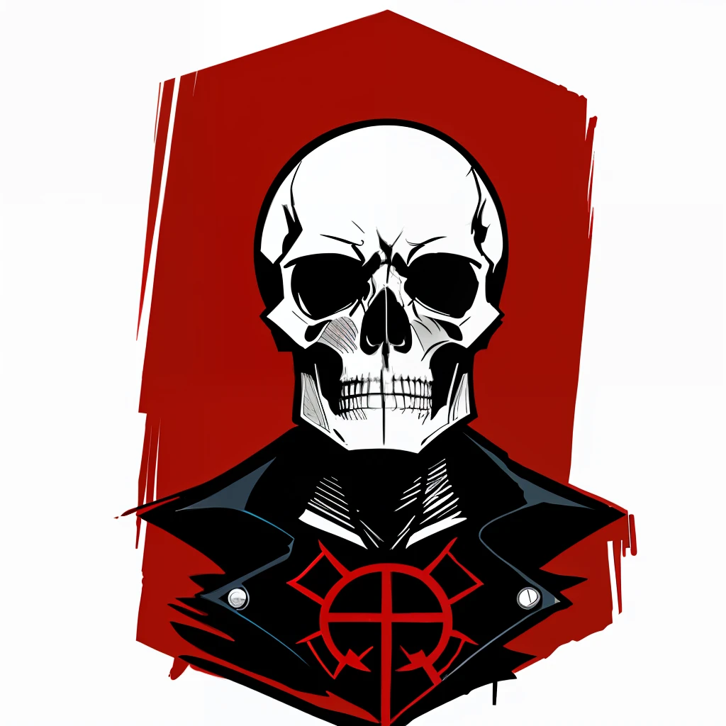 A skull, red skull, Design with 32k quality, inspired by T-shirt design, with Gothic style, made by DSLR Camera, full framing, transparent background, white background, maximum quality, maximum detail.