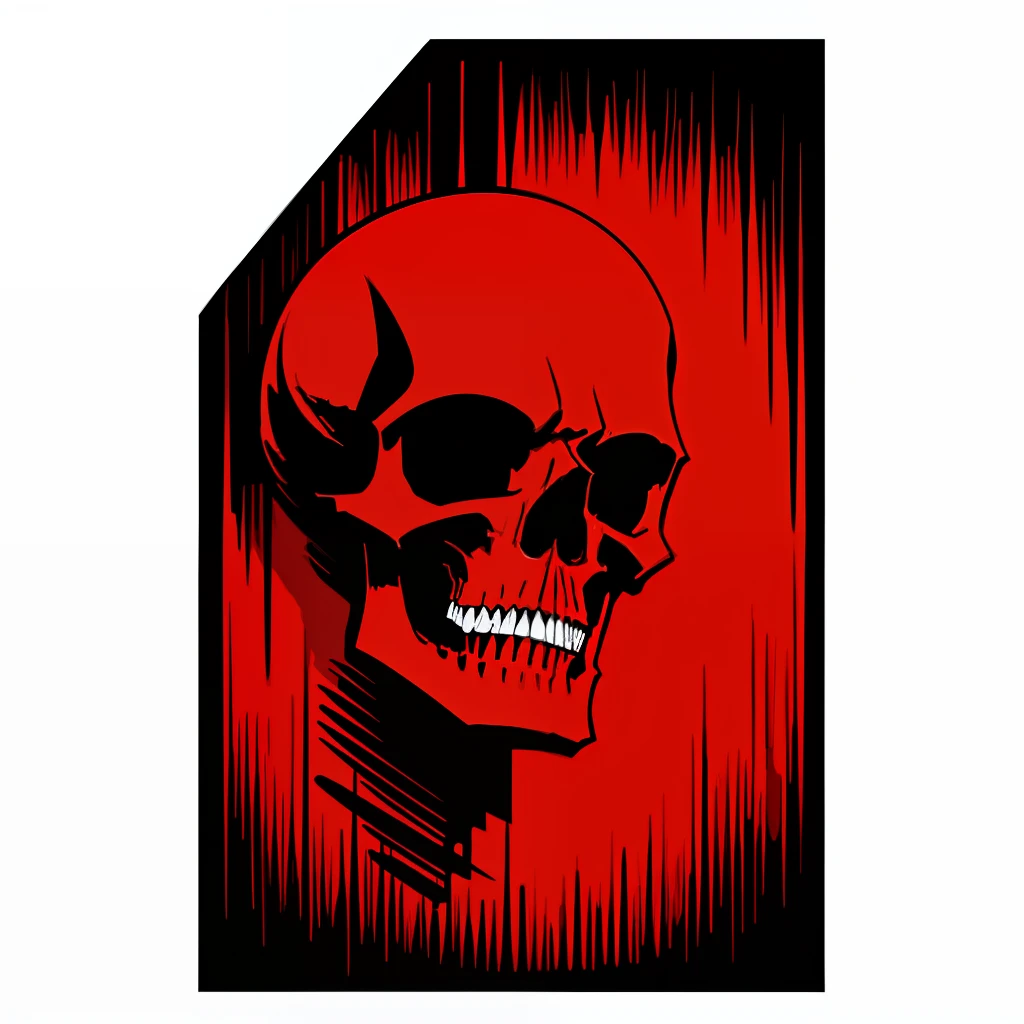 A skull, red skull, Design with 32k quality, inspired by T-shirt design, with Gothic style, made by DSLR Camera, full framing, transparent background, white background, maximum quality, maximum detail.