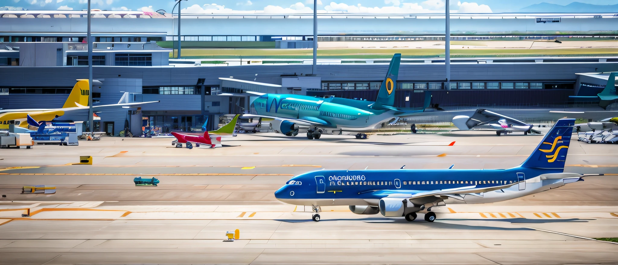 there are two airplanes that are sitting on the runway, airplanes, aircraft, 1/1250s at f/2.8, black. airports, “wide shot, medium head to shoulder shot, airport, on the ground, 278122496, hi - res, hi-res, in profile