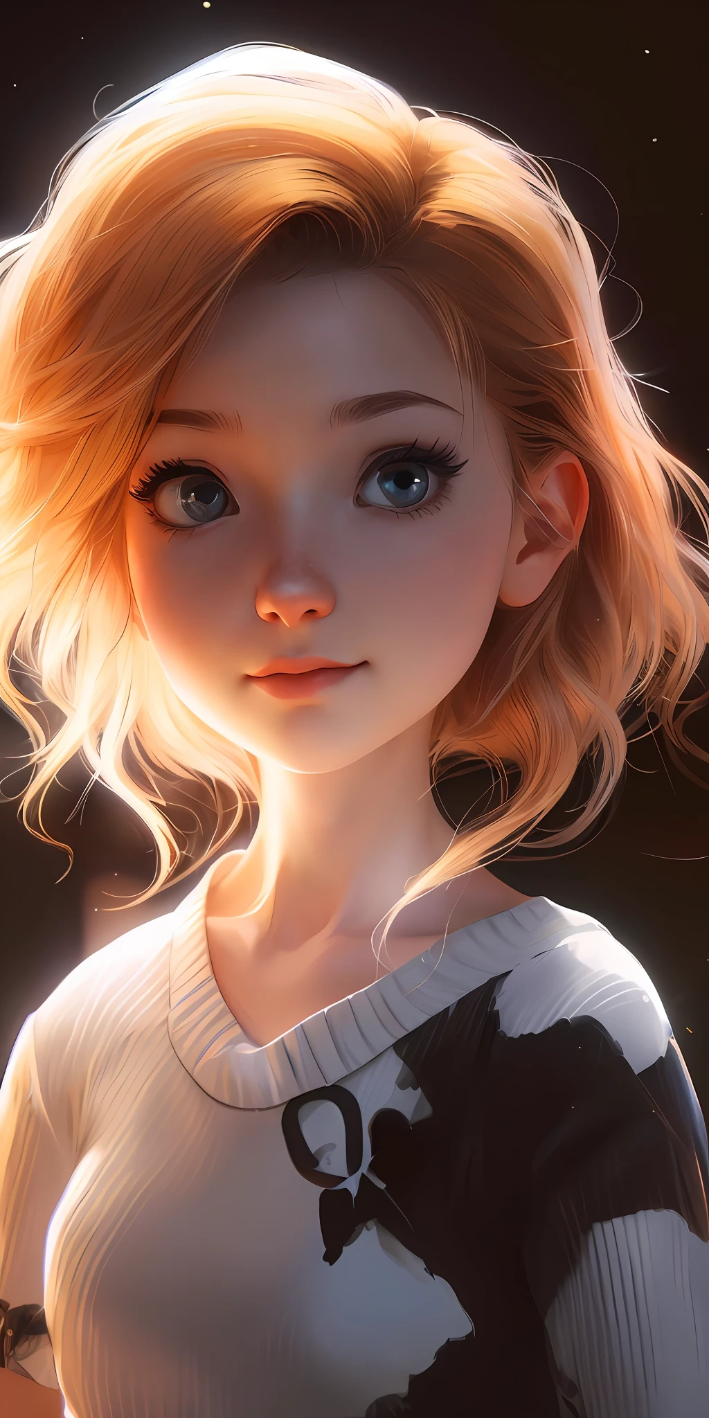a close up of a woman with blonde hair and a white shirt, closeup character portrait, adorable digital painting, digital art ilya kuvshinov, 🤤 girl portrait, close up character, beautiful soft lighting, rossdraws global illumination, realistic cute girl painting, photorealistic anime girl render, ross tran 8 k, deviantart artstation cgscosiety