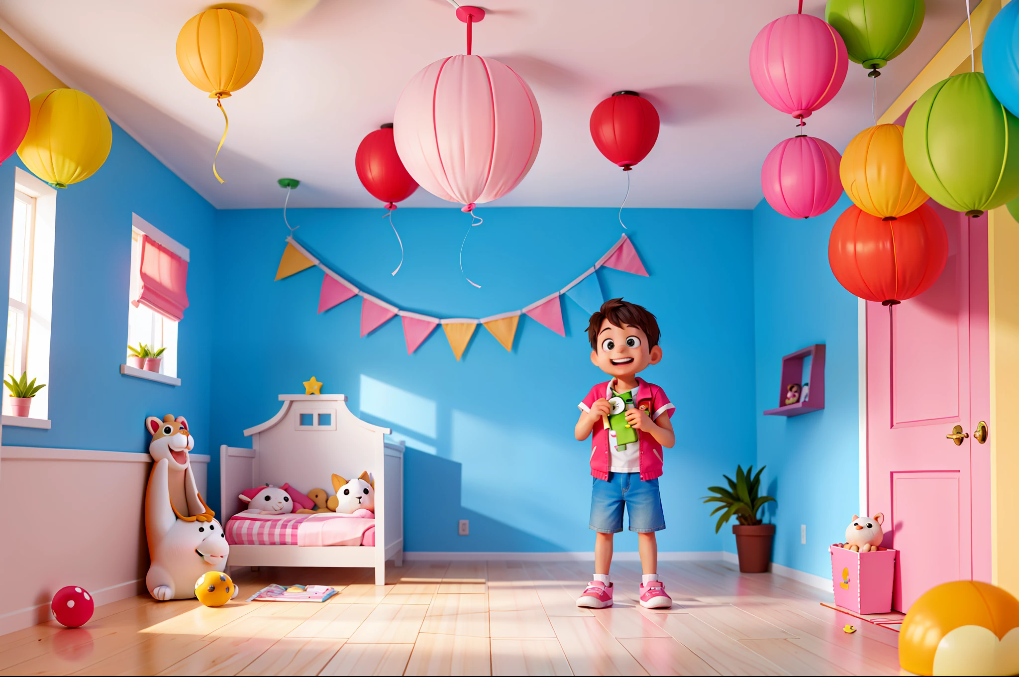 A kid klub room prepared for birthdays, without boys or girls