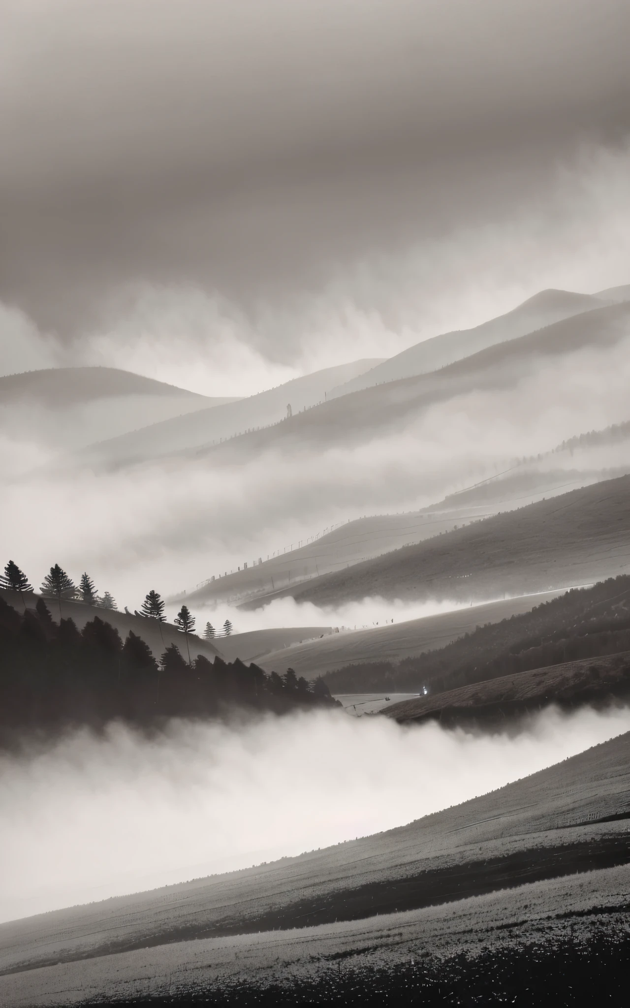 Amazing misty landscape