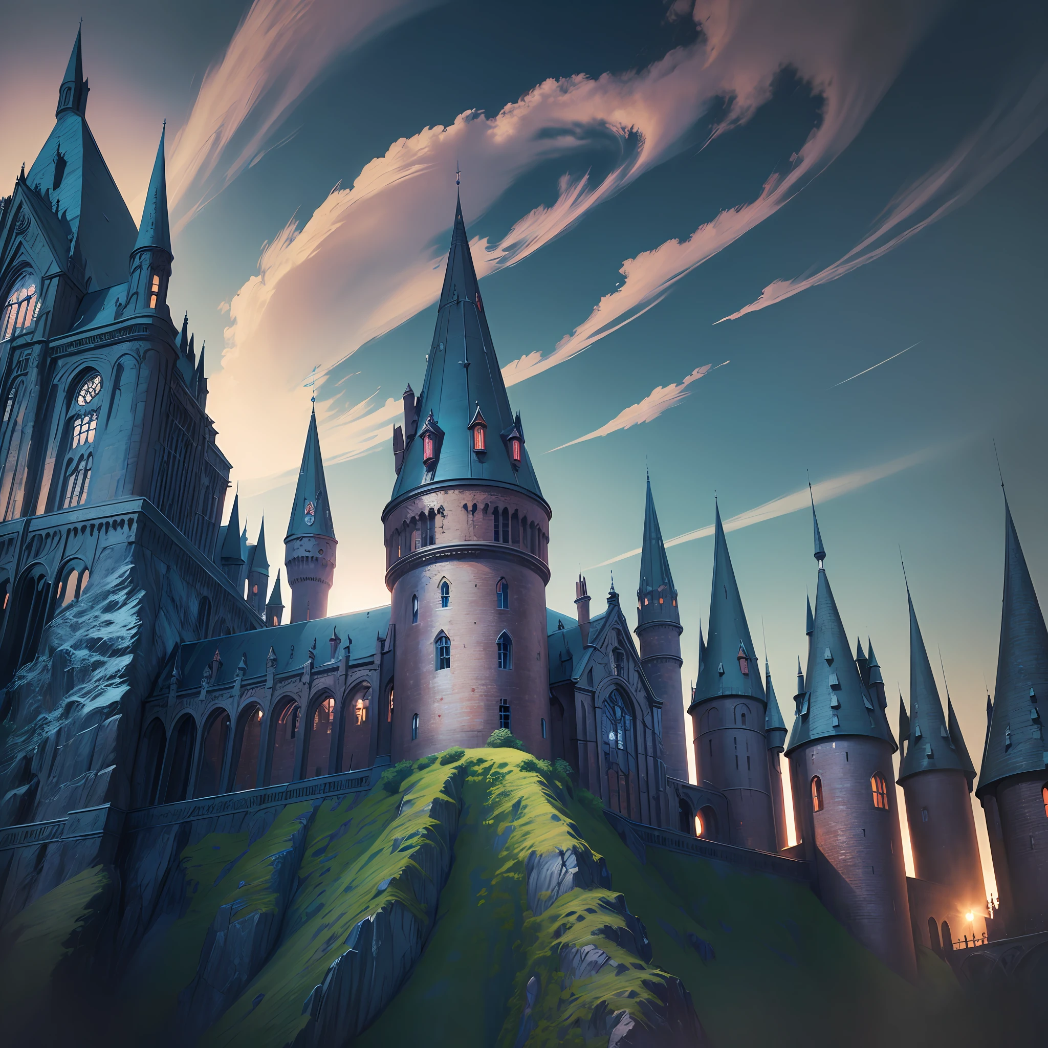 "((((masterpieces))) Best quality, extreme richness of detail, perfect lighting, highly saturated colors, Hogwarts as a backdrop!" --auto --s2