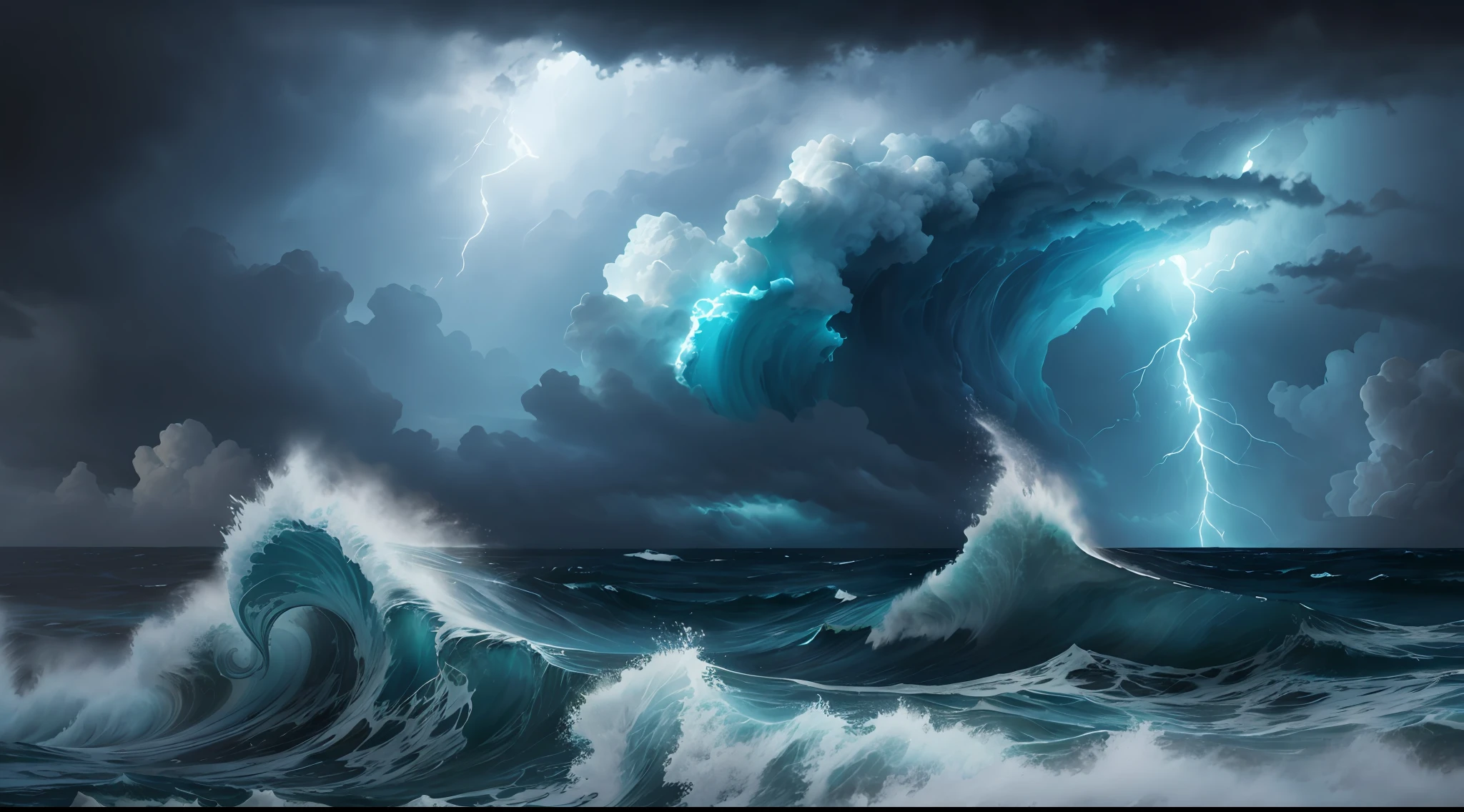 rough ocean storm atmospheric, hyper realistic, 8k, epic composition, cinematic