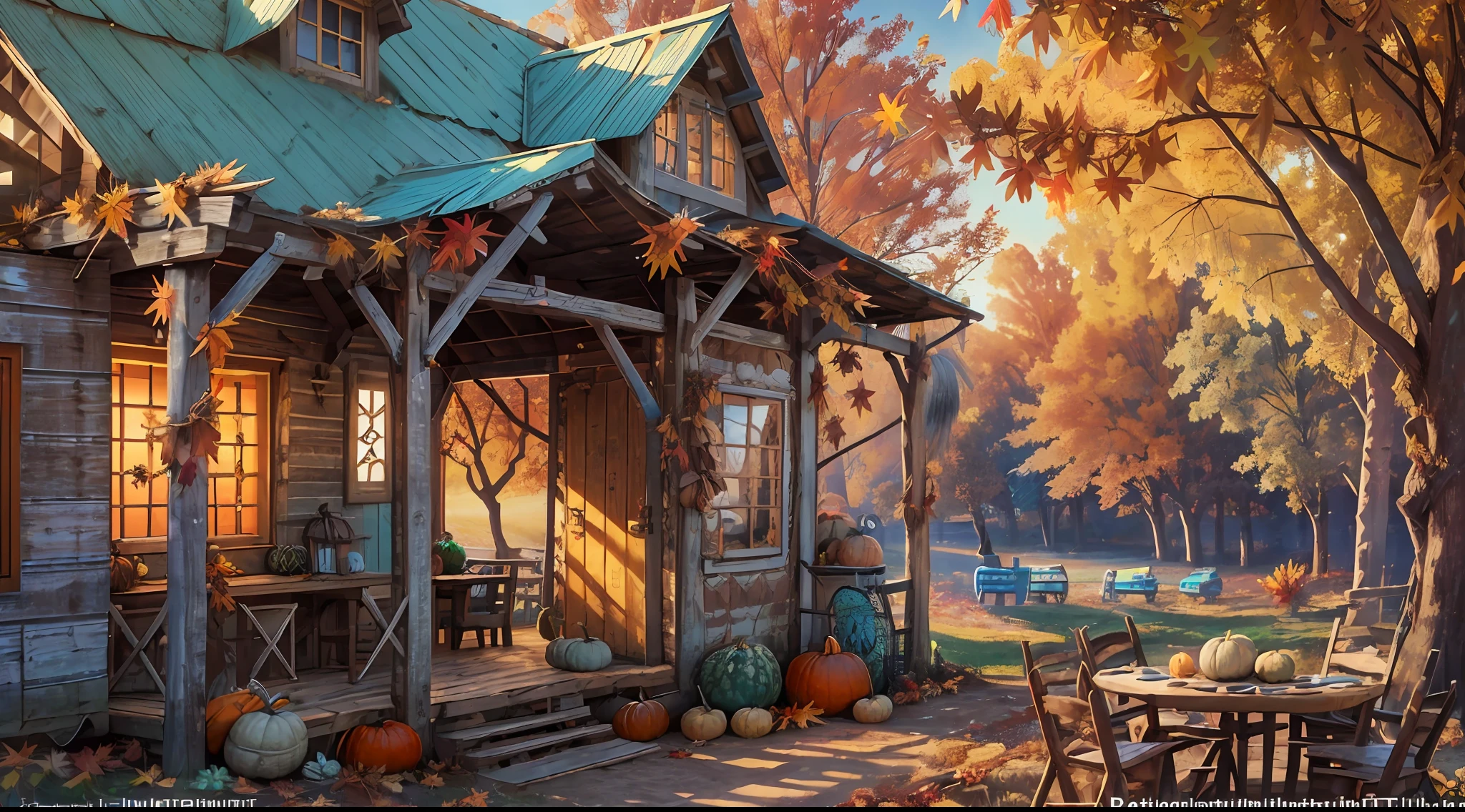 (by Elena Marttila (and Jangarh Singh Shyam:0.5)), (in the format of eromanga), (in the style of Unilalianism), (using exif thumbnail surprise technique:0.7), (((a (Extreme long shot:0.9) An environment with rustic furniture and a rustic country farm look, (featuring Diminutive architecture:0.5), at twightlight, during fall, (in the 1950s:0.25), (in the style of Pointillisme and Hippie), (trending on Getty Images), (serious, puny, nanopunk), (radiant, tilt-shift, golden hour, nebulous), (high quality), (detailed), (masterpiece), (best quality), (highres), (extremely detailed), (8k), (NSFW:0.5)