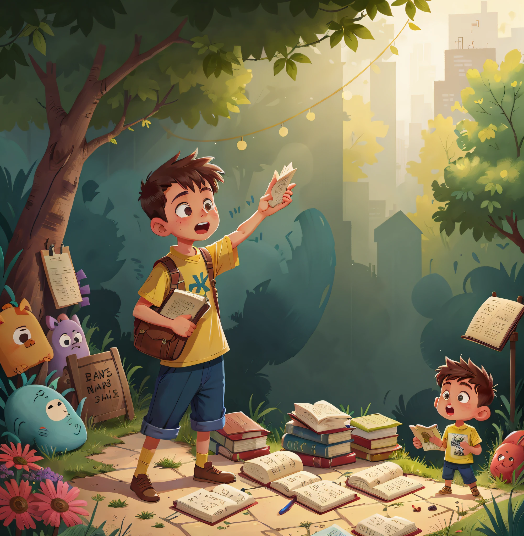 Boy with Bible in hand preaching the gospel