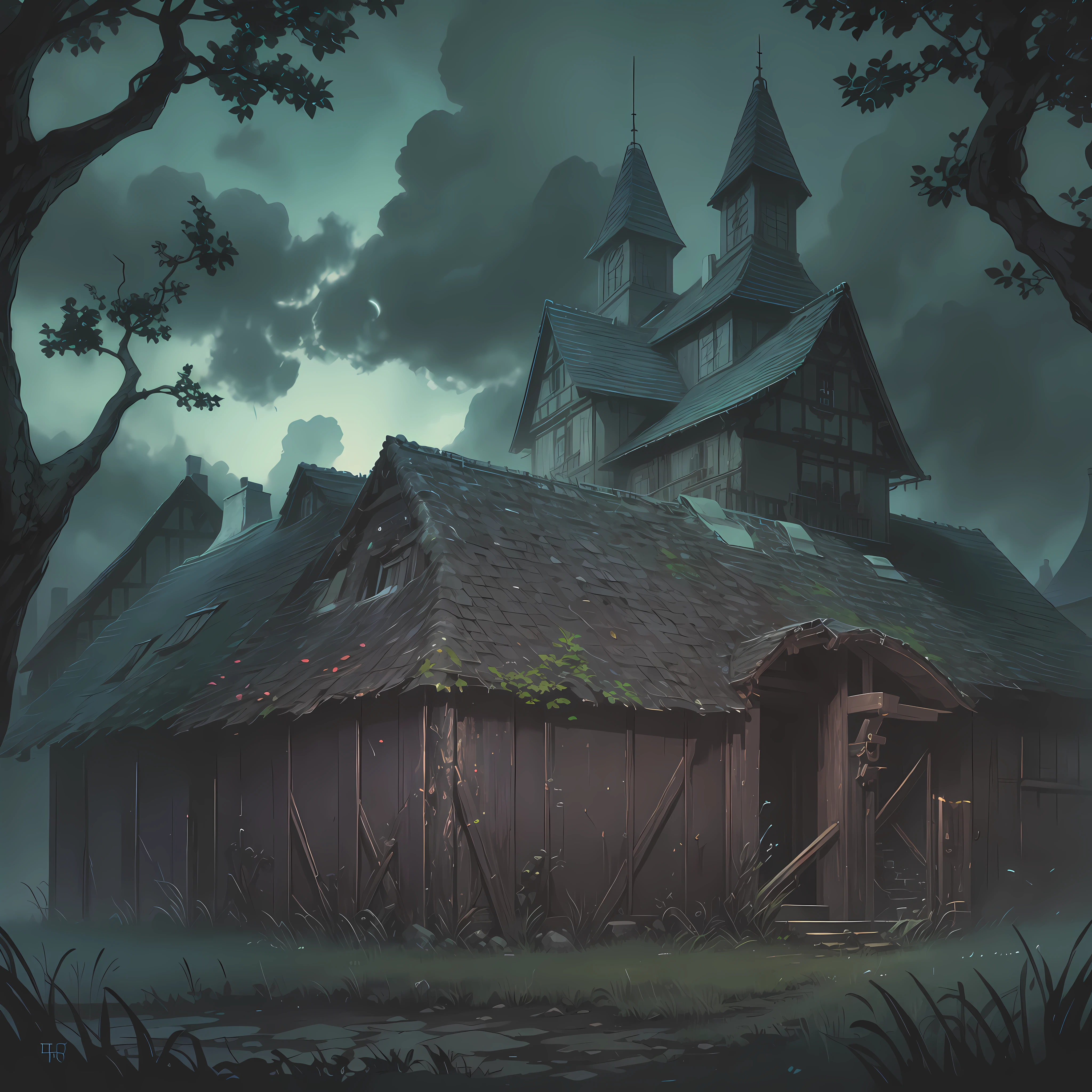 Haunted House: Feature a decrepit and looming haunted house as the central focus. Its dilapidated structure should evoke a sense of abandonment and mystery.
Spirits: Surround the haunted house with wispy and translucent spirits, giving the impression of ethereal beings trapped within its walls. Their presence adds an otherworldly and ghostly atmosphere.
Skeletons: Place eerie skeletal figures in the foreground or lurking around the house, symbolizing the dark secrets hidden within. Their presence represents the haunted history of the location.
Dry Trees: Frame the haunted house with skeletal, leafless trees. Their twisted branches and withered appearance enhance the desolate and macabre ambiance.
Composition:
Arrange the elements in a way that draws attention to the haunted house while incorporating the spirits, skeletons, and dry trees as complementary elements. Play with lighting effects, shadows, and a muted color palette to enhance the ominous atmosphere.
Title Placement:
Position the title, "Shadows of the Forgotten," at the top or bottom of the thumbnail using bold and eerie typography. Choose a font style that aligns with the theme and is easily readable.
Remember, the thumbnail should entice viewers and pique their curiosity about the haunted house, making them eager to discover the secrets that lie within. --auto --s2