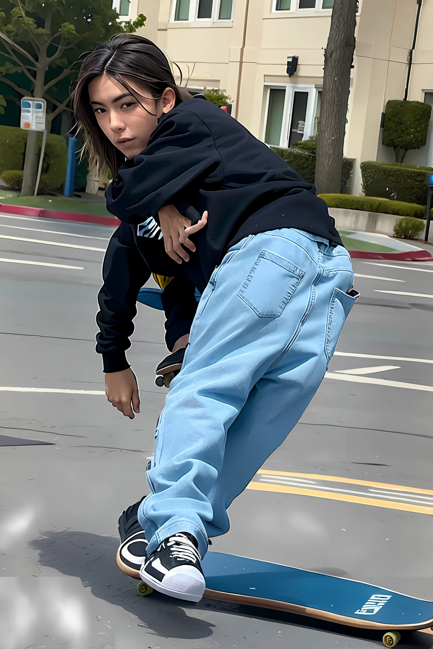a person sending a maneuver with a skateboard