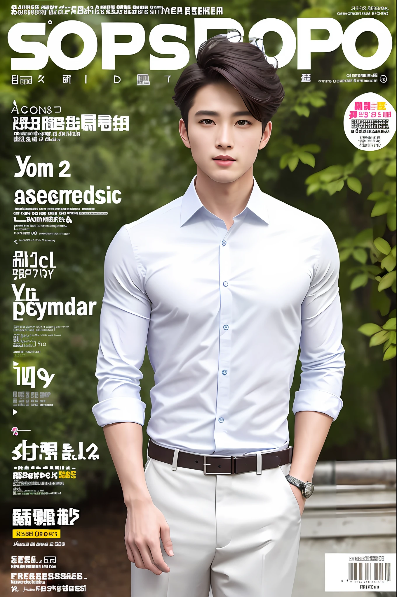 Masterpiece, Superb Style, Spring Dress, Handsome Guy, Outdoor, Magazine Cover, Upper Body,