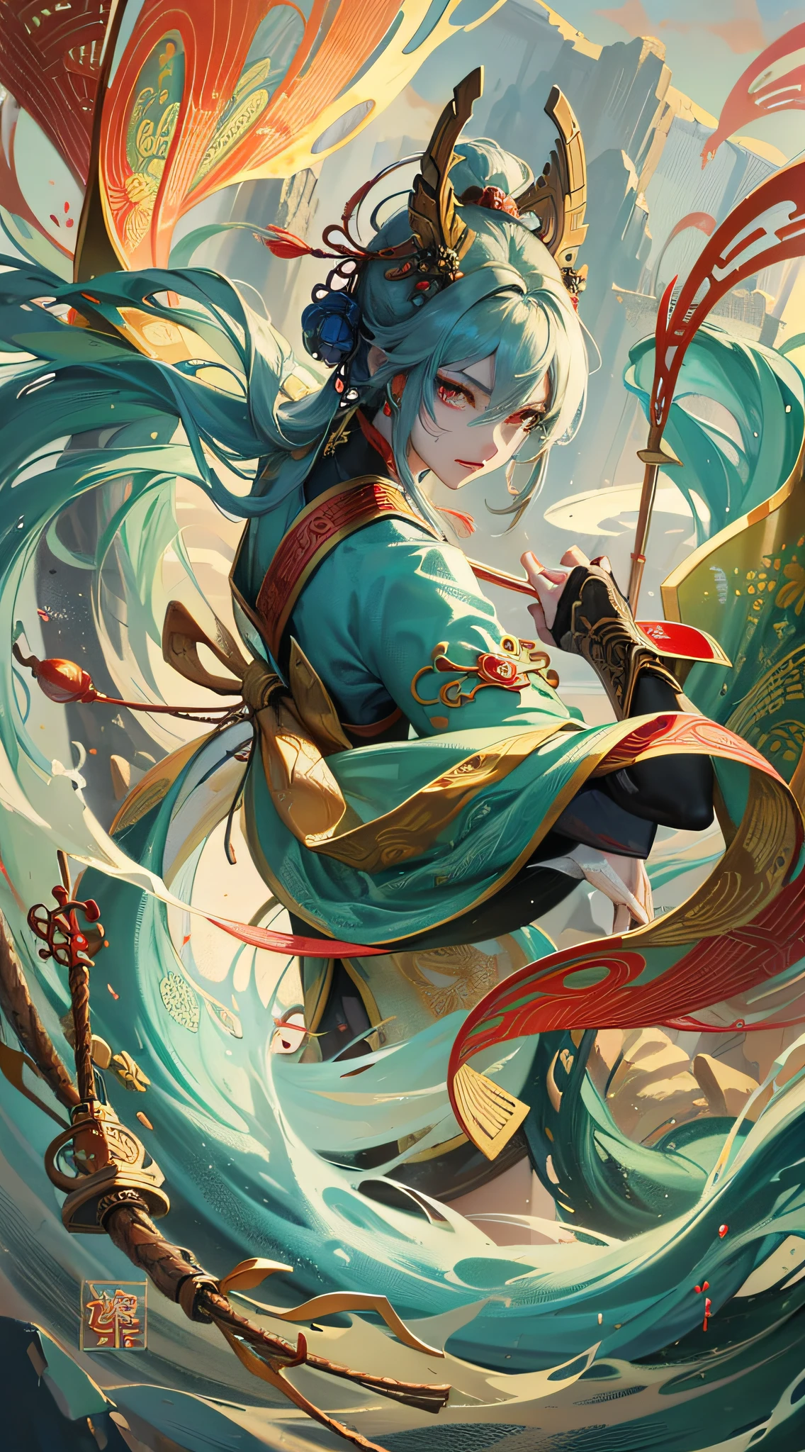 Amazing epic chinese ancient theme, water&ink style, Fantasy style, martial arts style, Temple, chinese dragon, Chinese fairy tale,highly detailed, dynamic,expressive, clean lines, cinematic, stunning --auto --s2